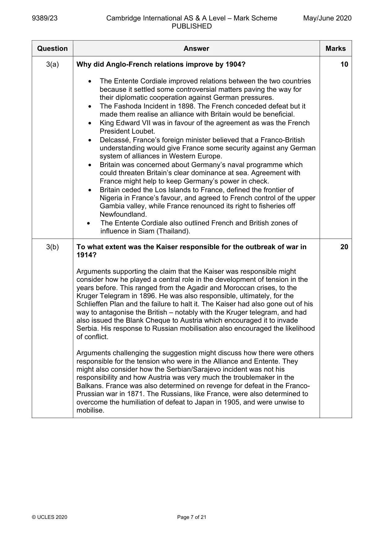 Mark scheme, page 7 of 21
