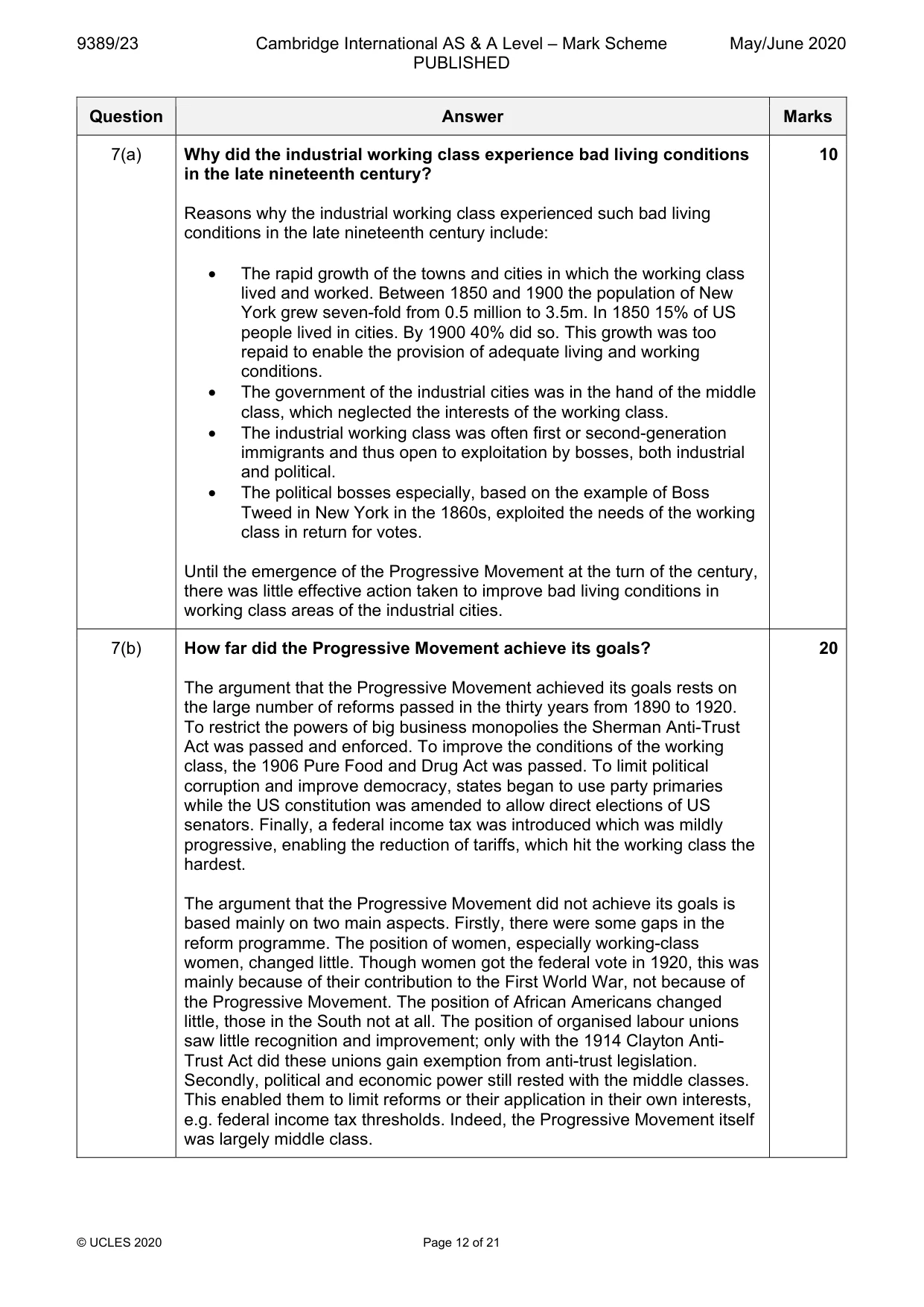 Mark scheme, page 12 of 21