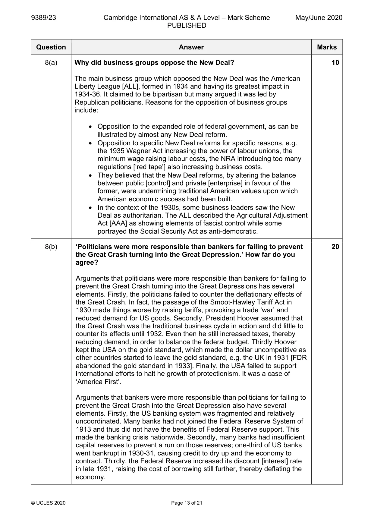 Mark scheme, page 13 of 21