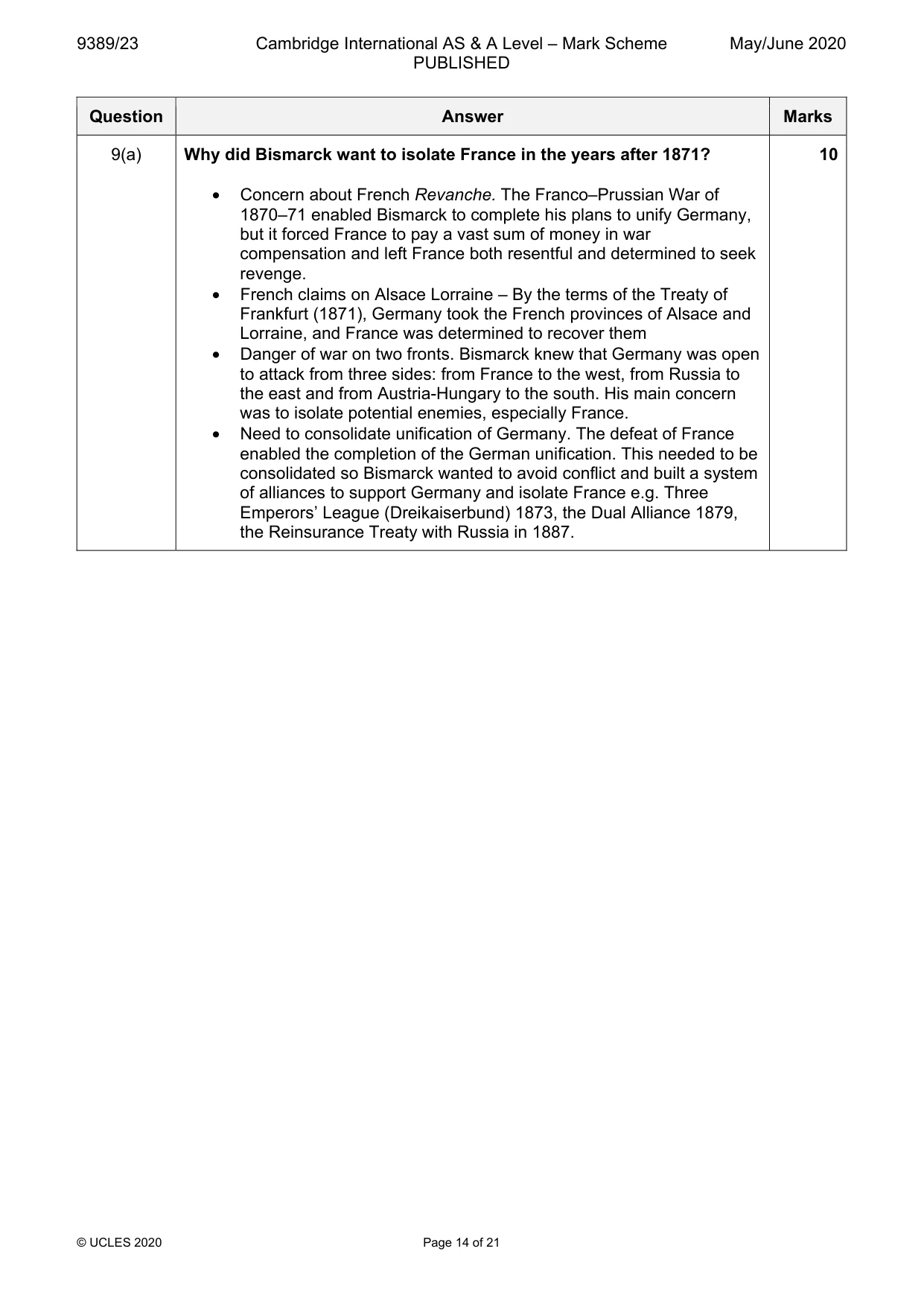 Mark scheme, page 14 of 21