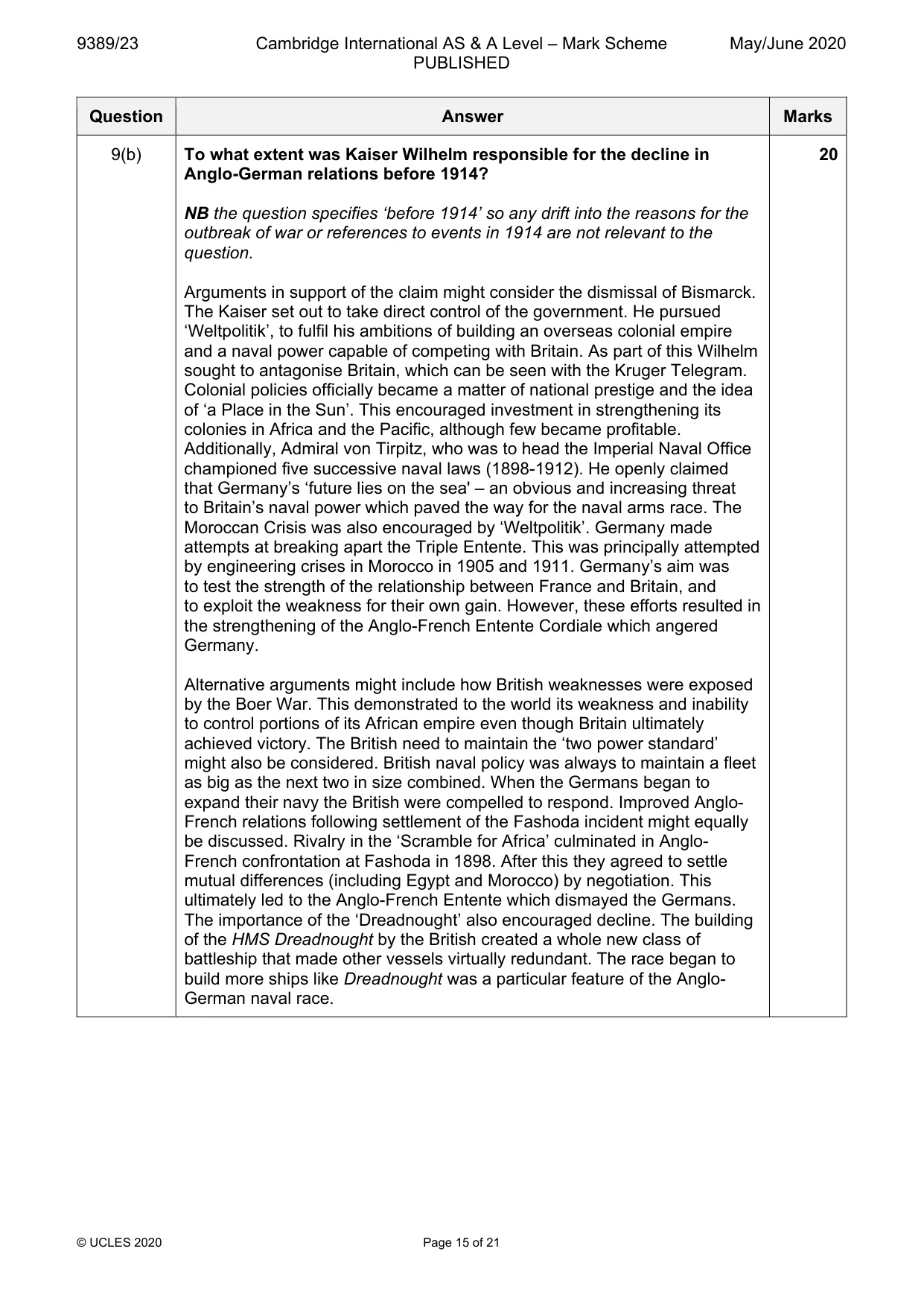 Mark scheme, page 15 of 21