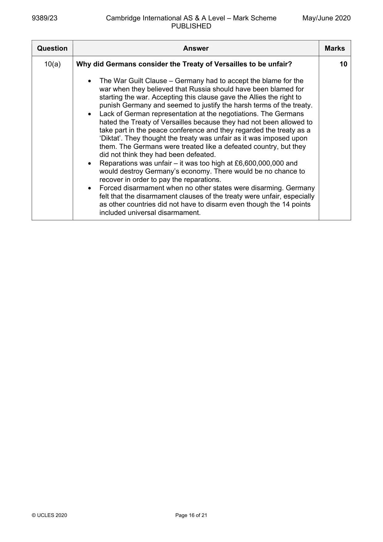 Mark scheme, page 16 of 21