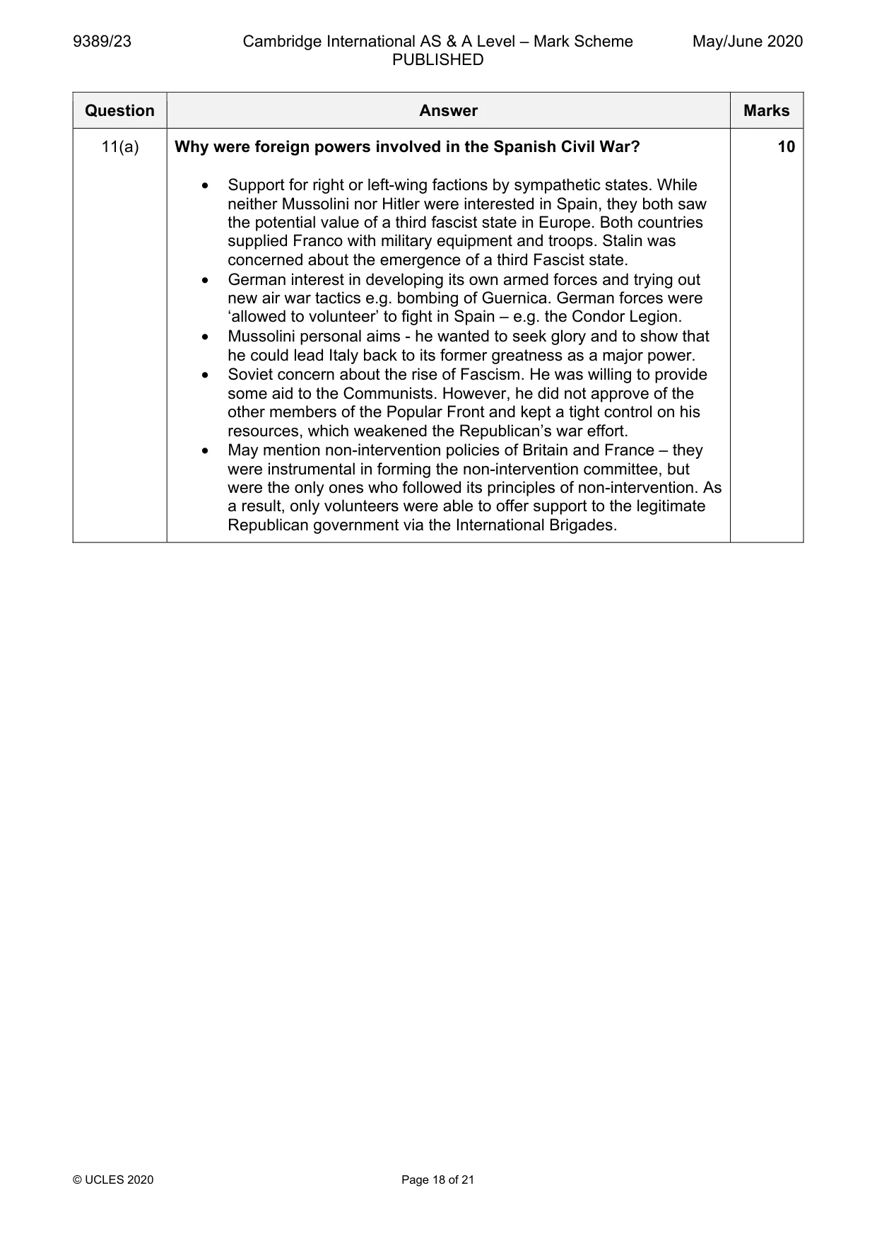 Mark scheme, page 18 of 21