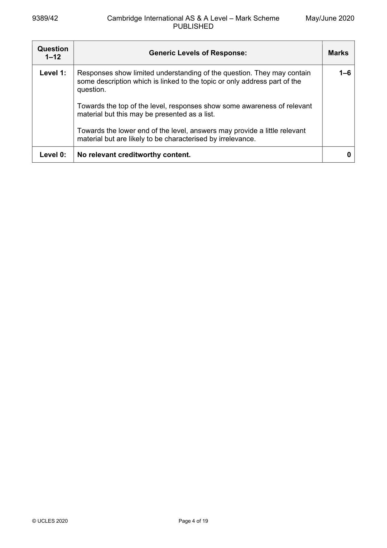 Mark scheme, page 4 of 19