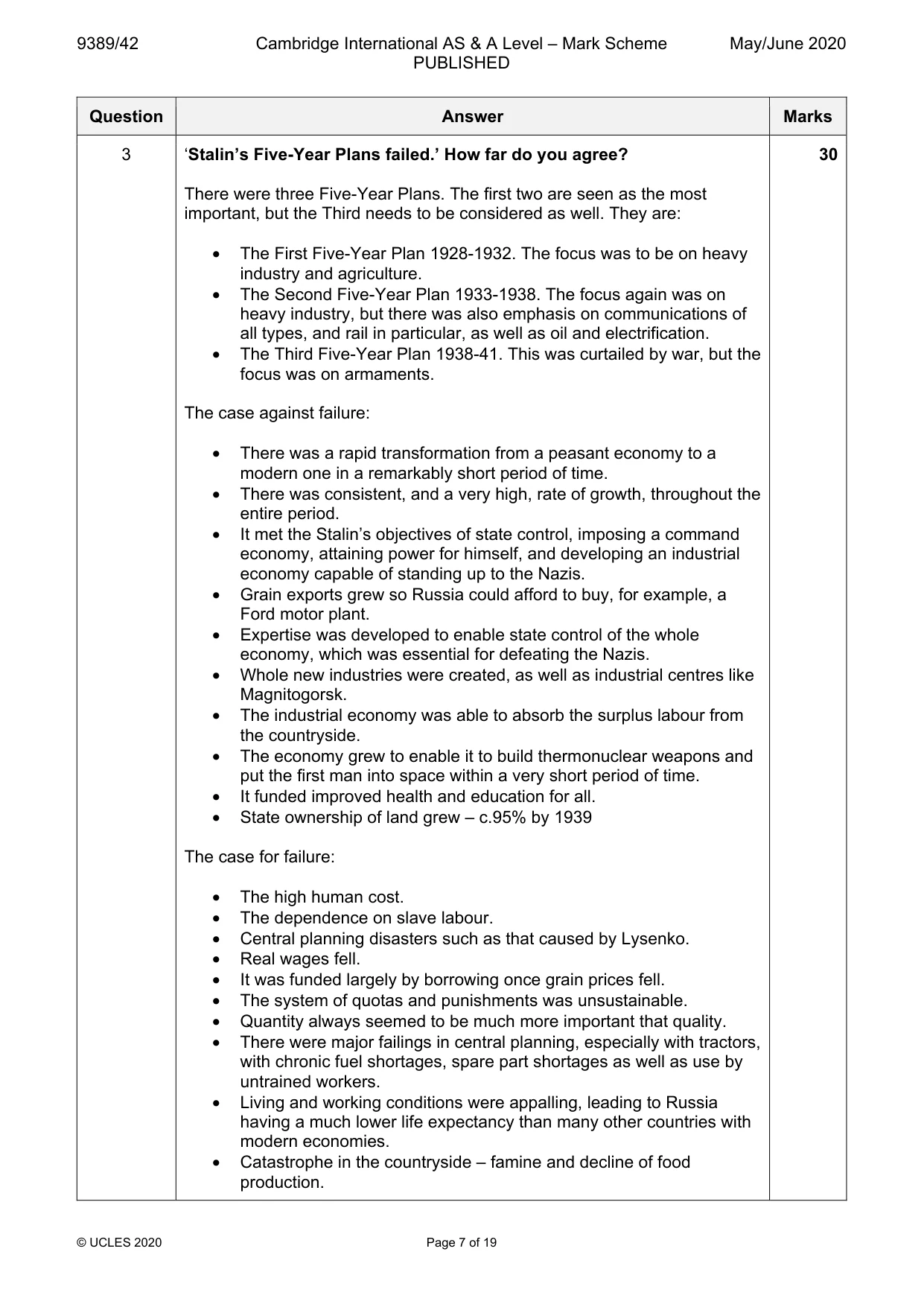 Mark scheme, page 7 of 19