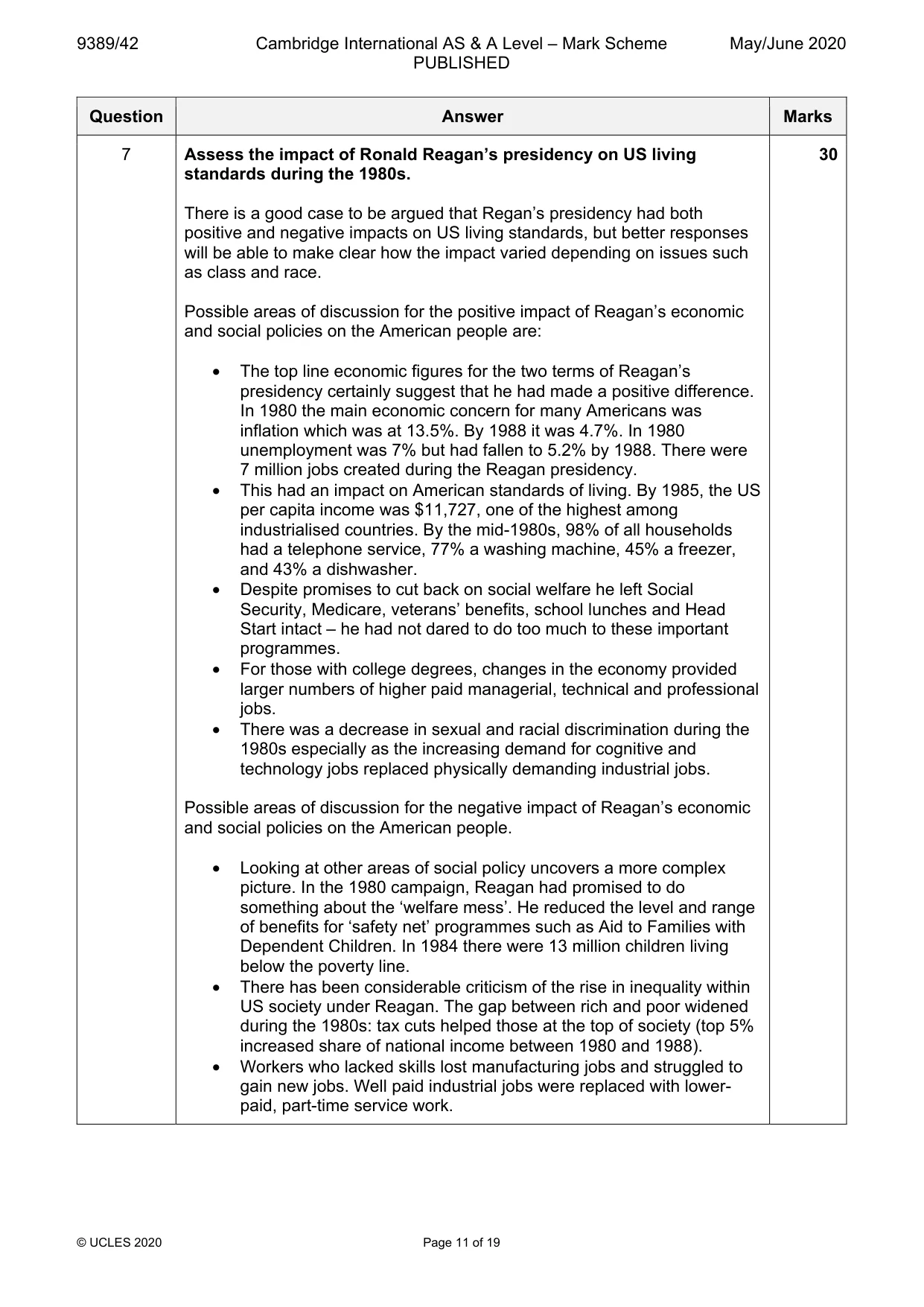 Mark scheme, page 11 of 19
