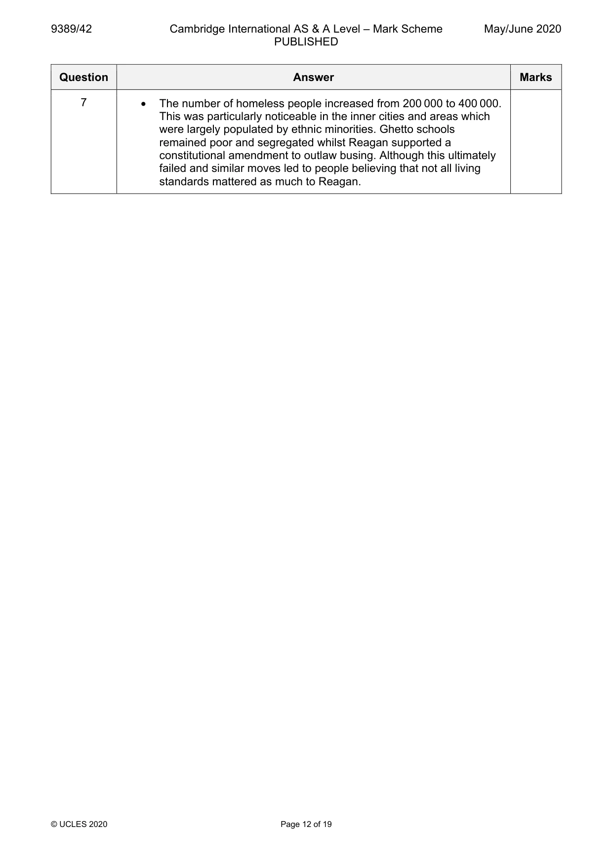 Mark scheme, page 12 of 19