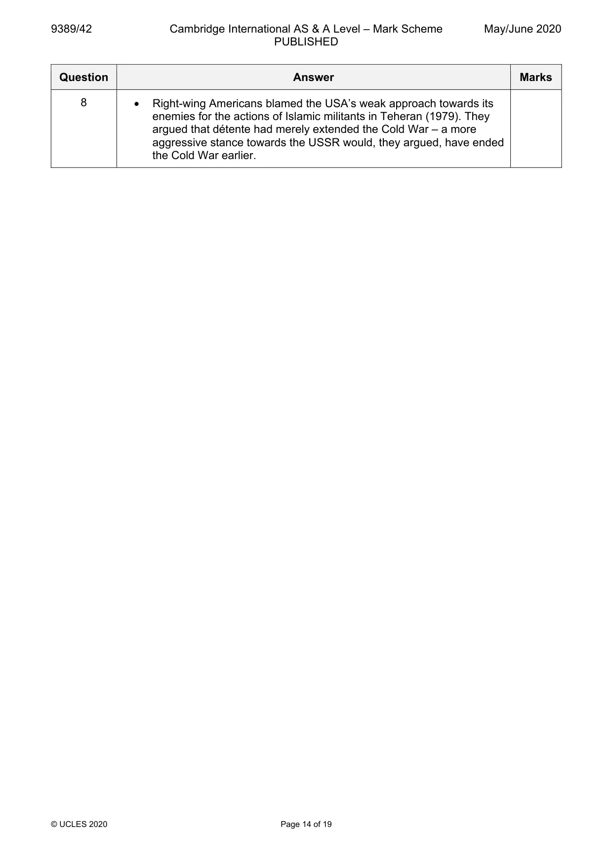 Mark scheme, page 14 of 19