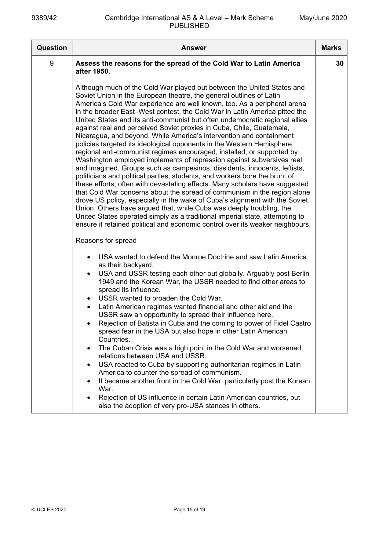 Mark scheme, page 15 of 19