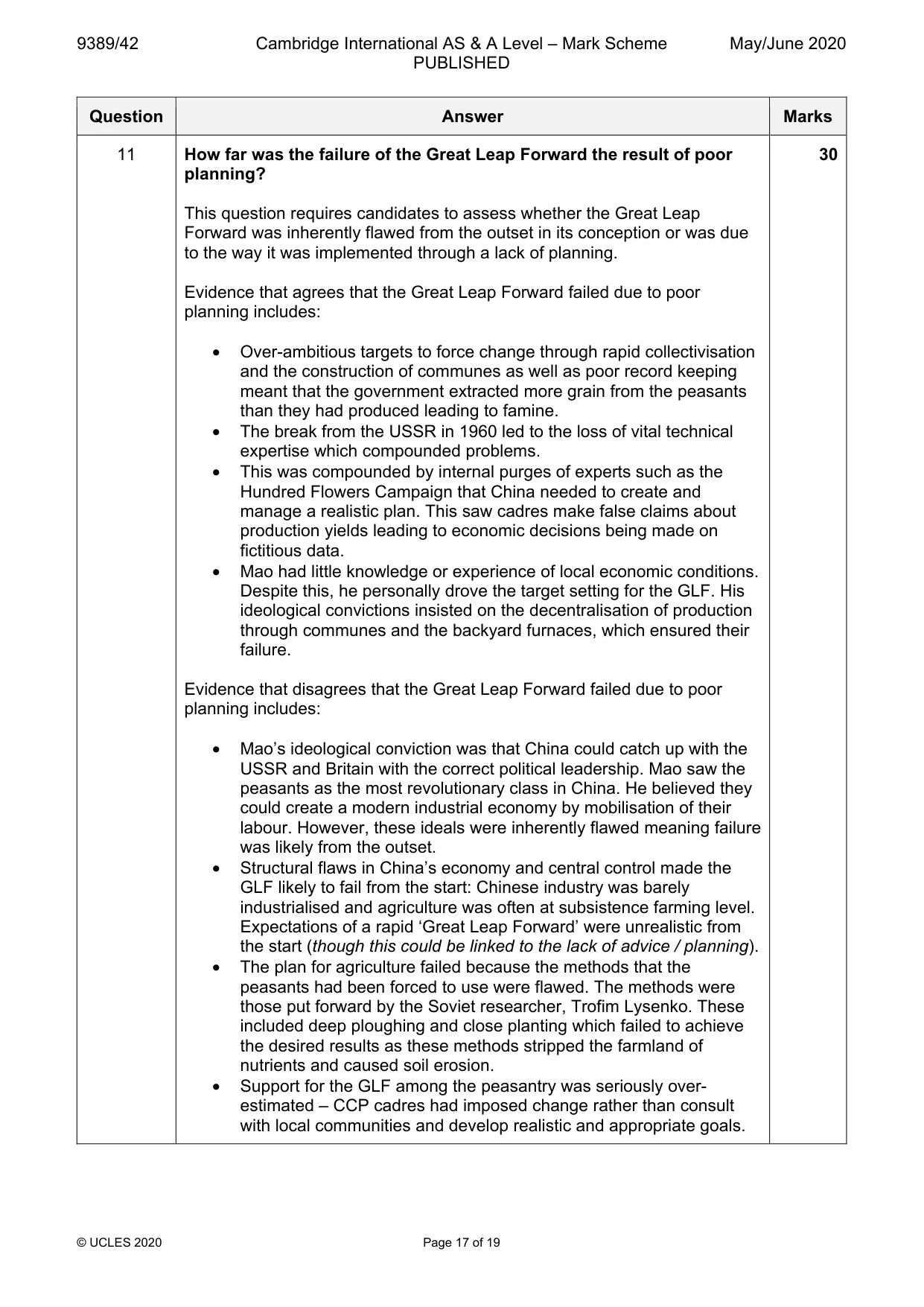 Mark scheme, page 17 of 19