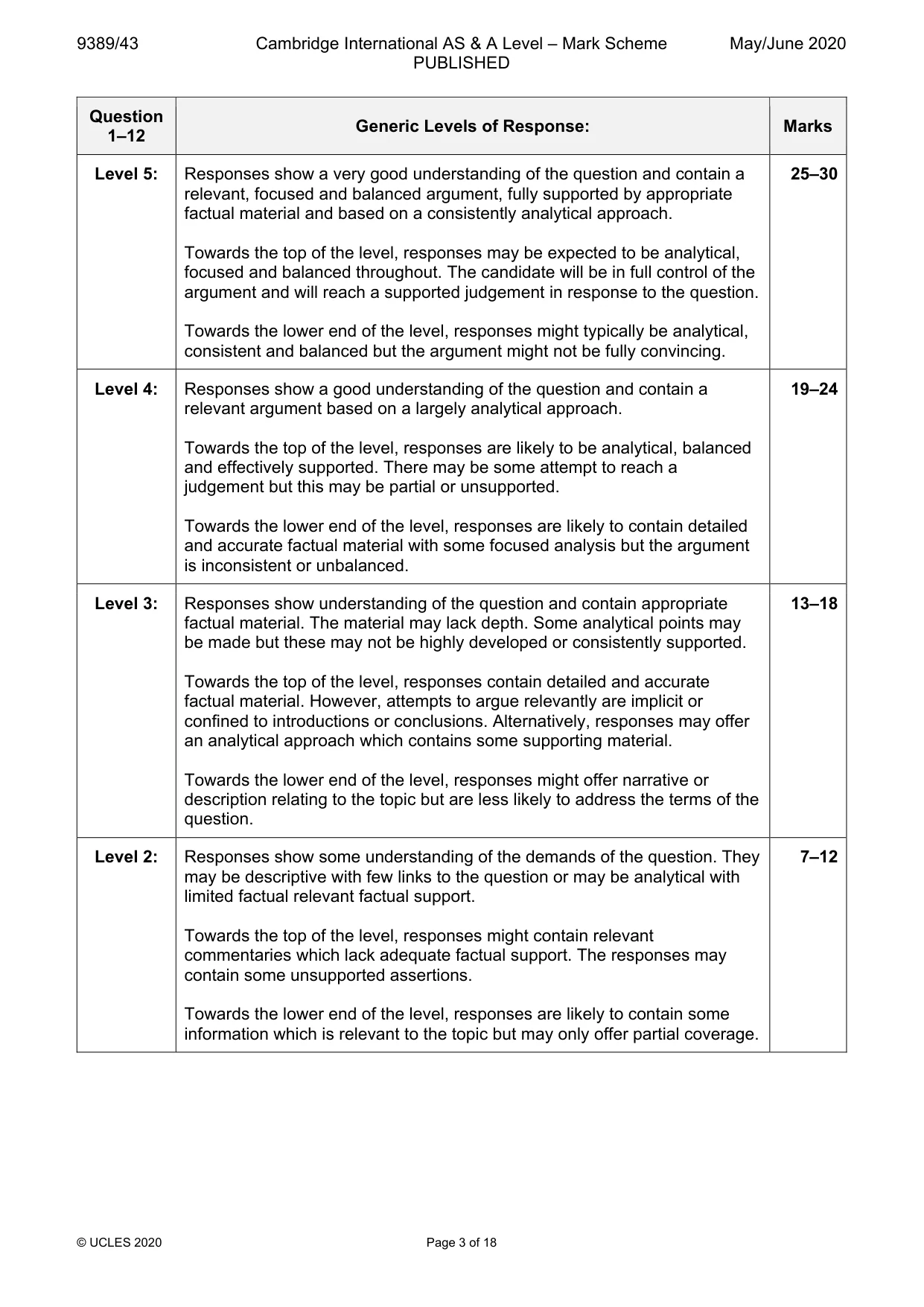 Mark scheme, page 3 of 18