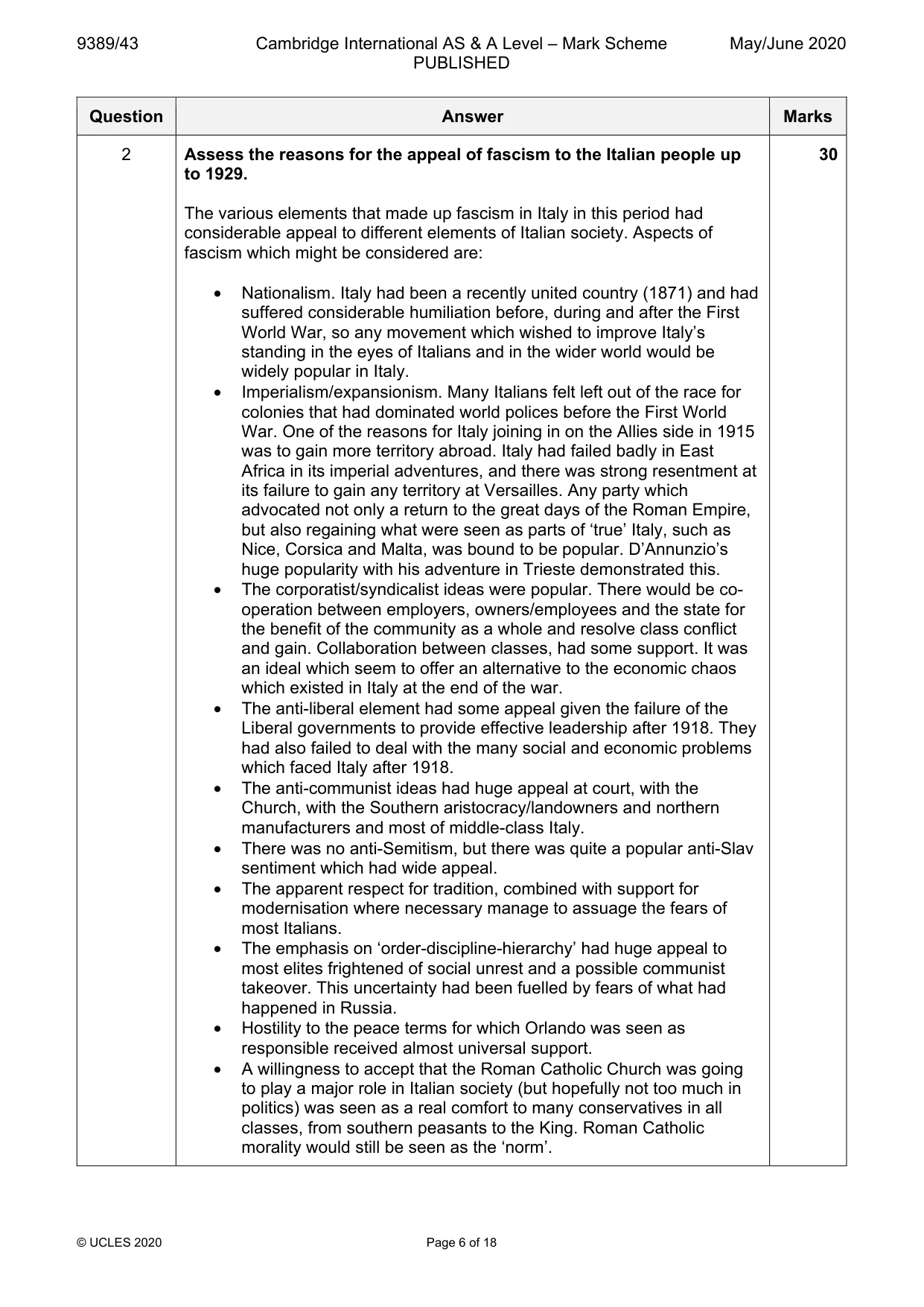 Mark scheme, page 6 of 18
