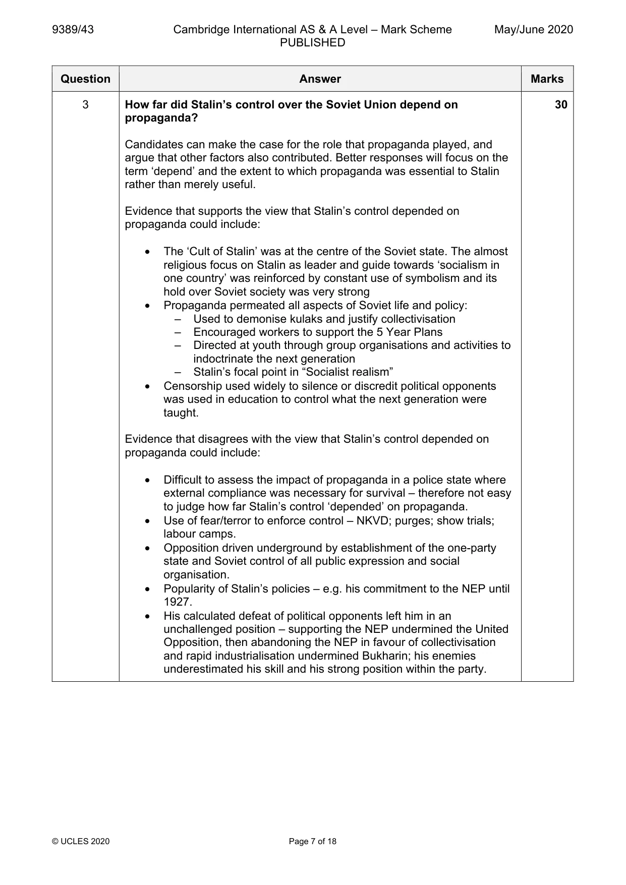 Mark scheme, page 7 of 18