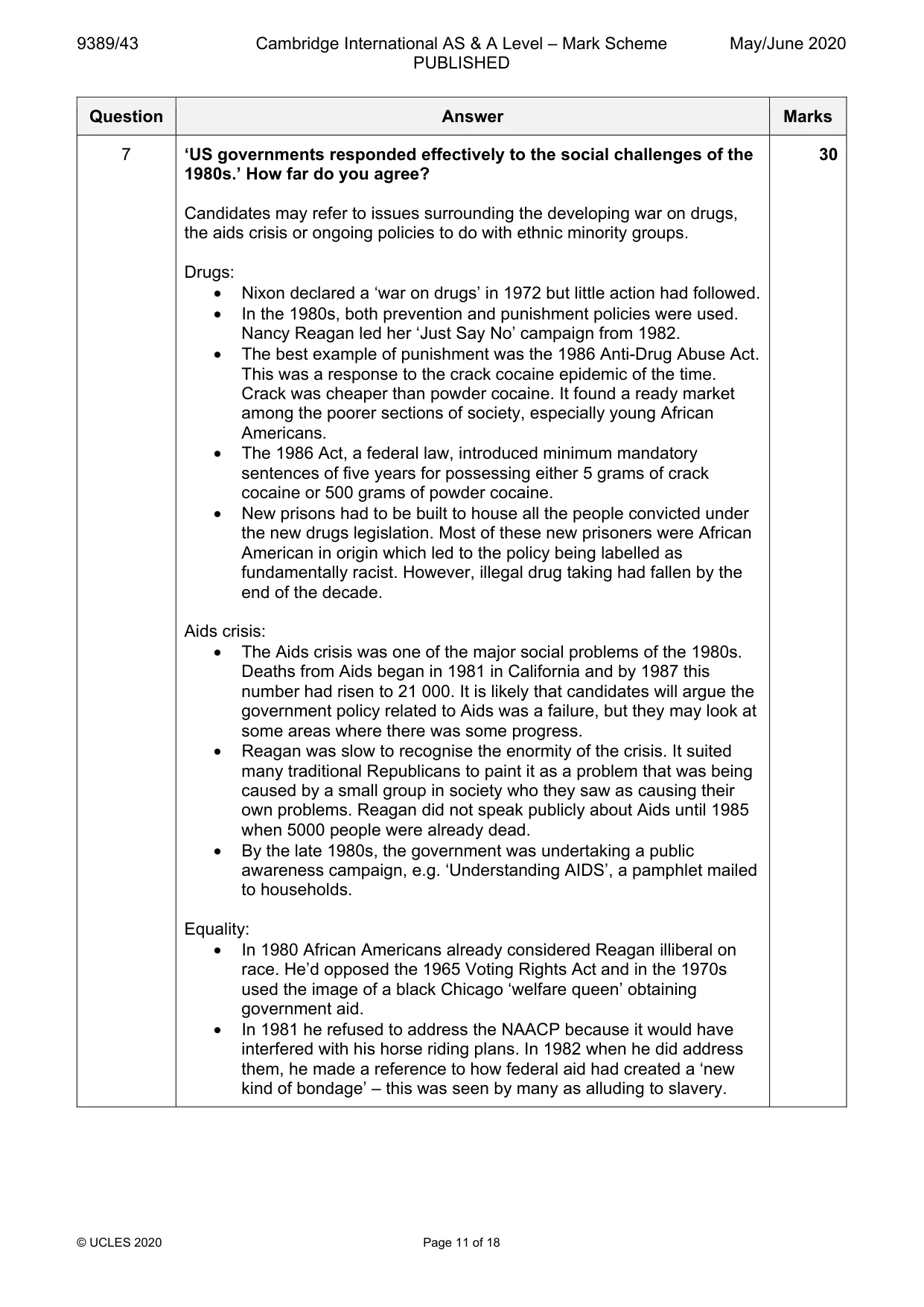 Mark scheme, page 11 of 18