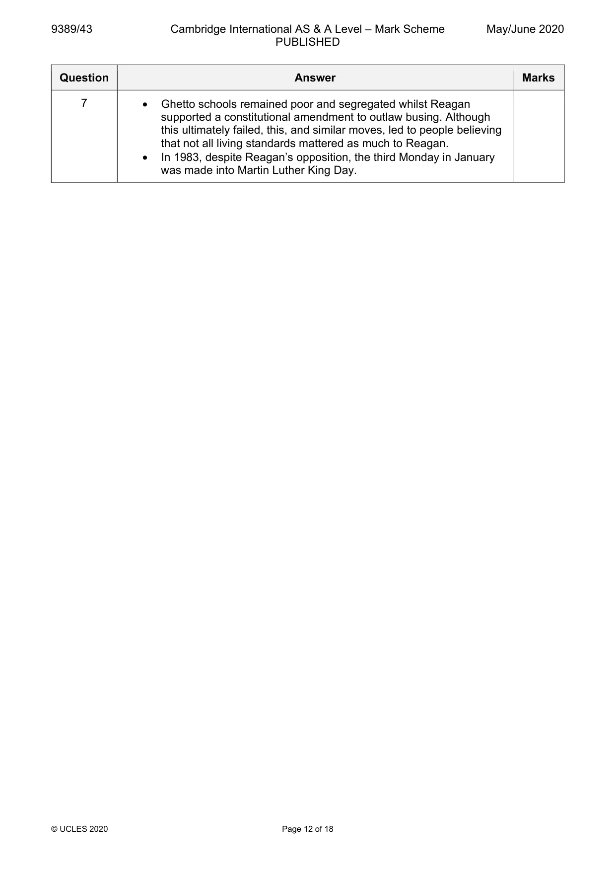 Mark scheme, page 12 of 18