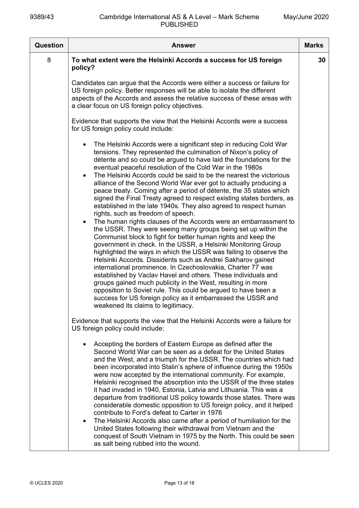Mark scheme, page 13 of 18