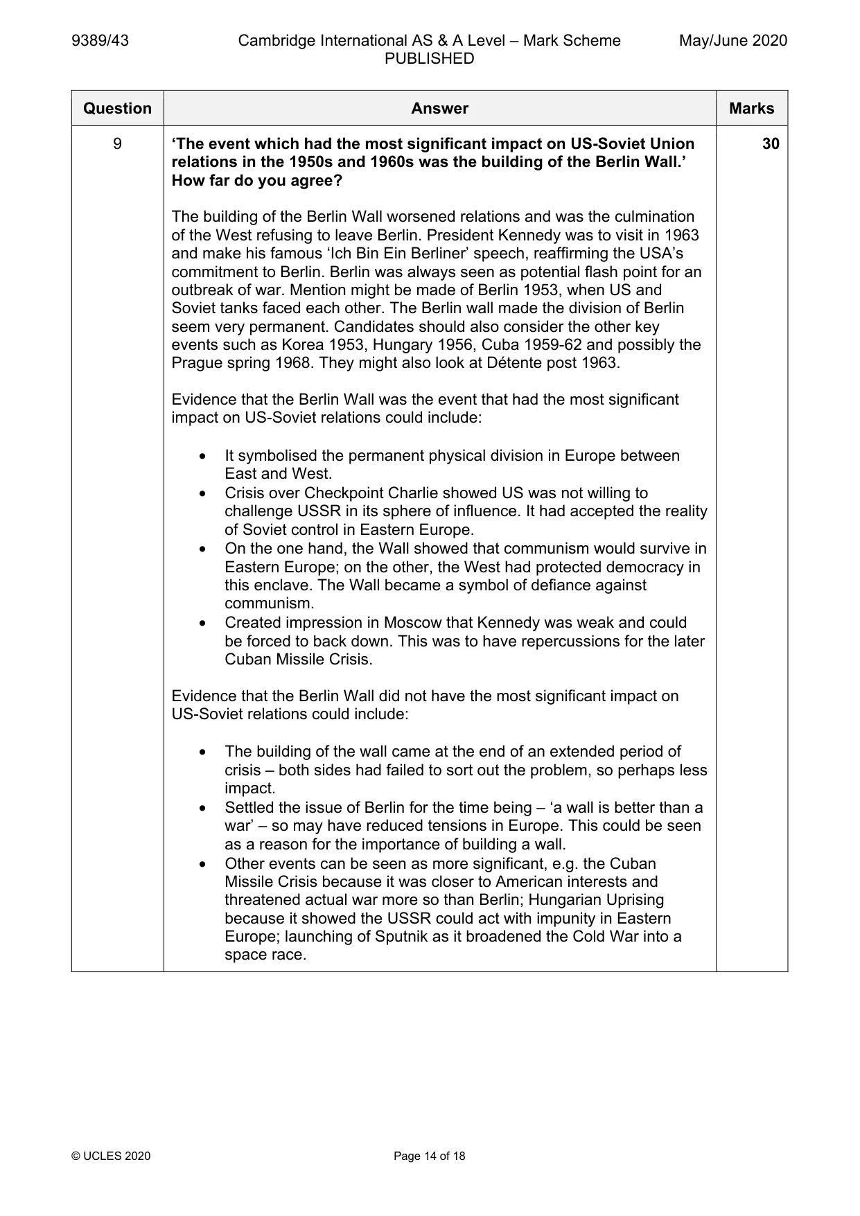 Mark scheme, page 14 of 18