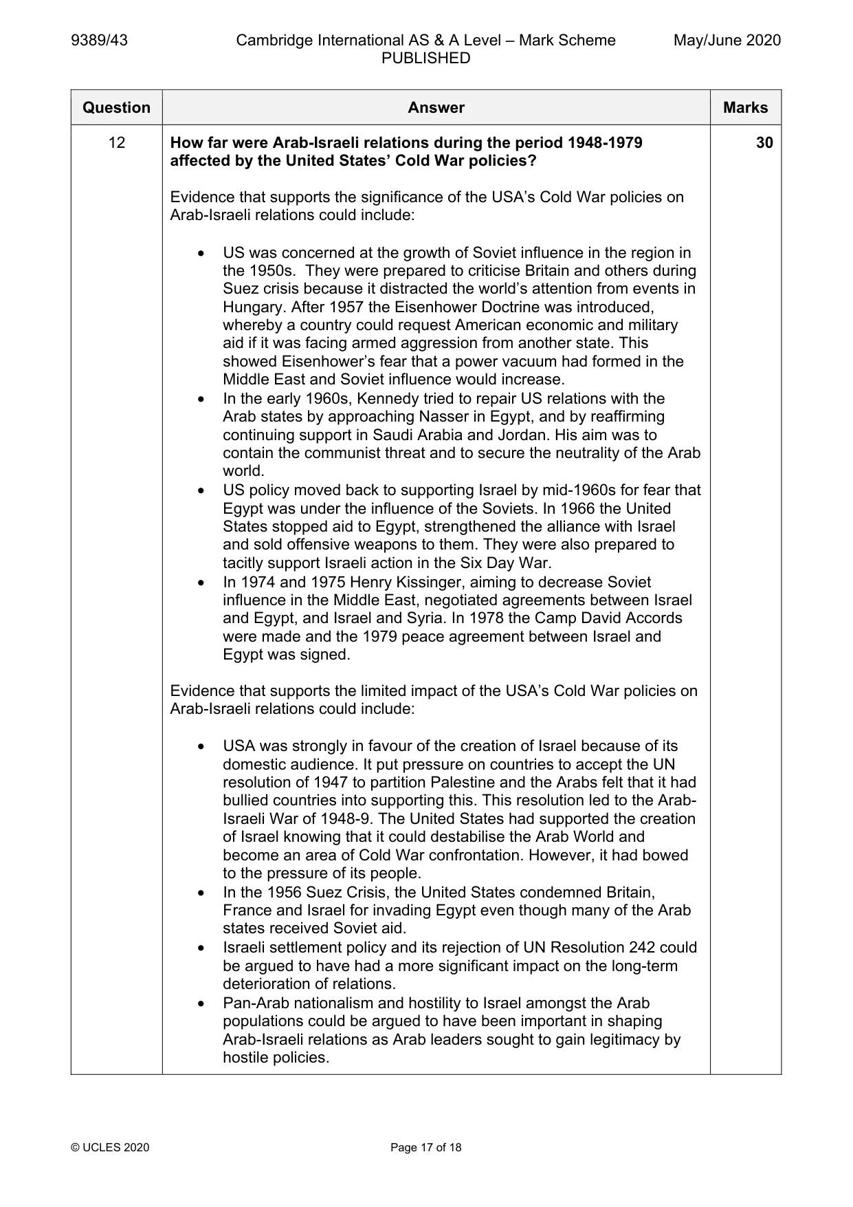 Mark scheme, page 17 of 18