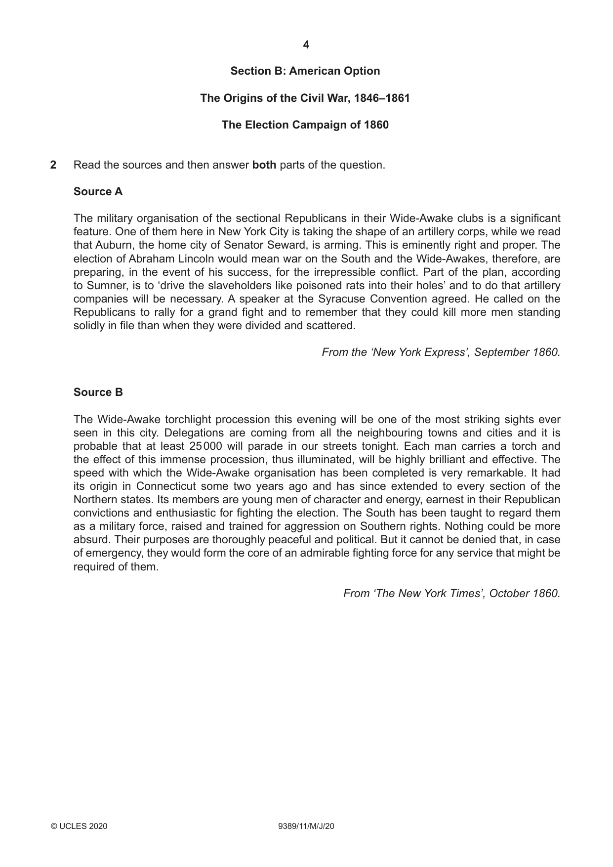 Cambridge A Level History 9389 2020 May/June Paper 1 · Variant 1 question paper, page 4 of 8