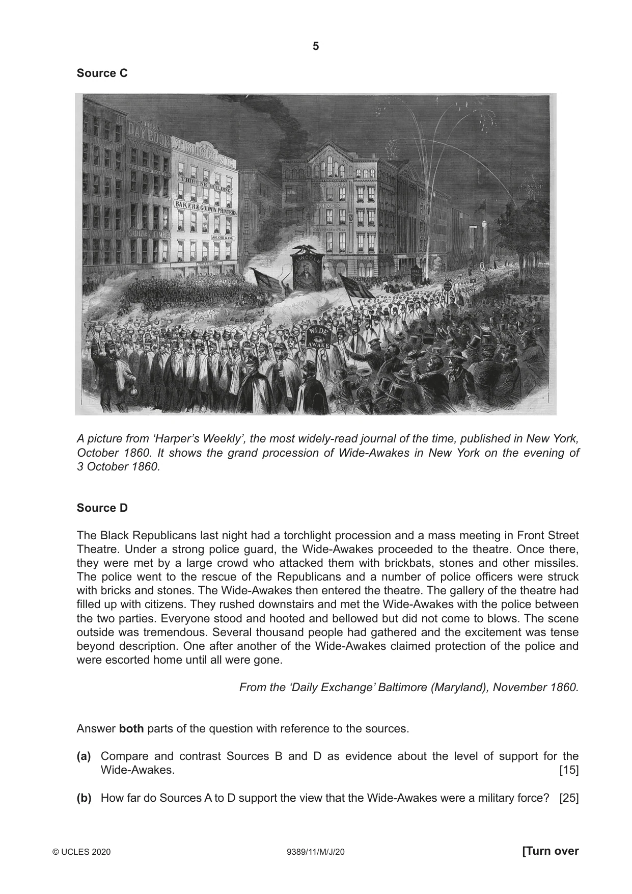 Cambridge A Level History 9389 2020 May/June Paper 1 · Variant 1 question paper, page 5 of 8