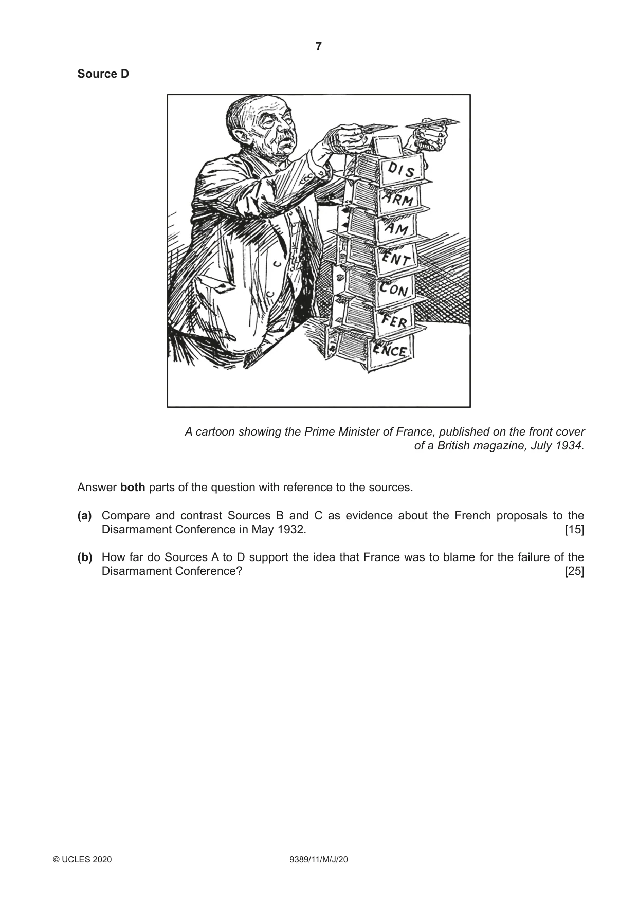 Cambridge A Level History 9389 2020 May/June Paper 1 · Variant 1 question paper, page 7 of 8