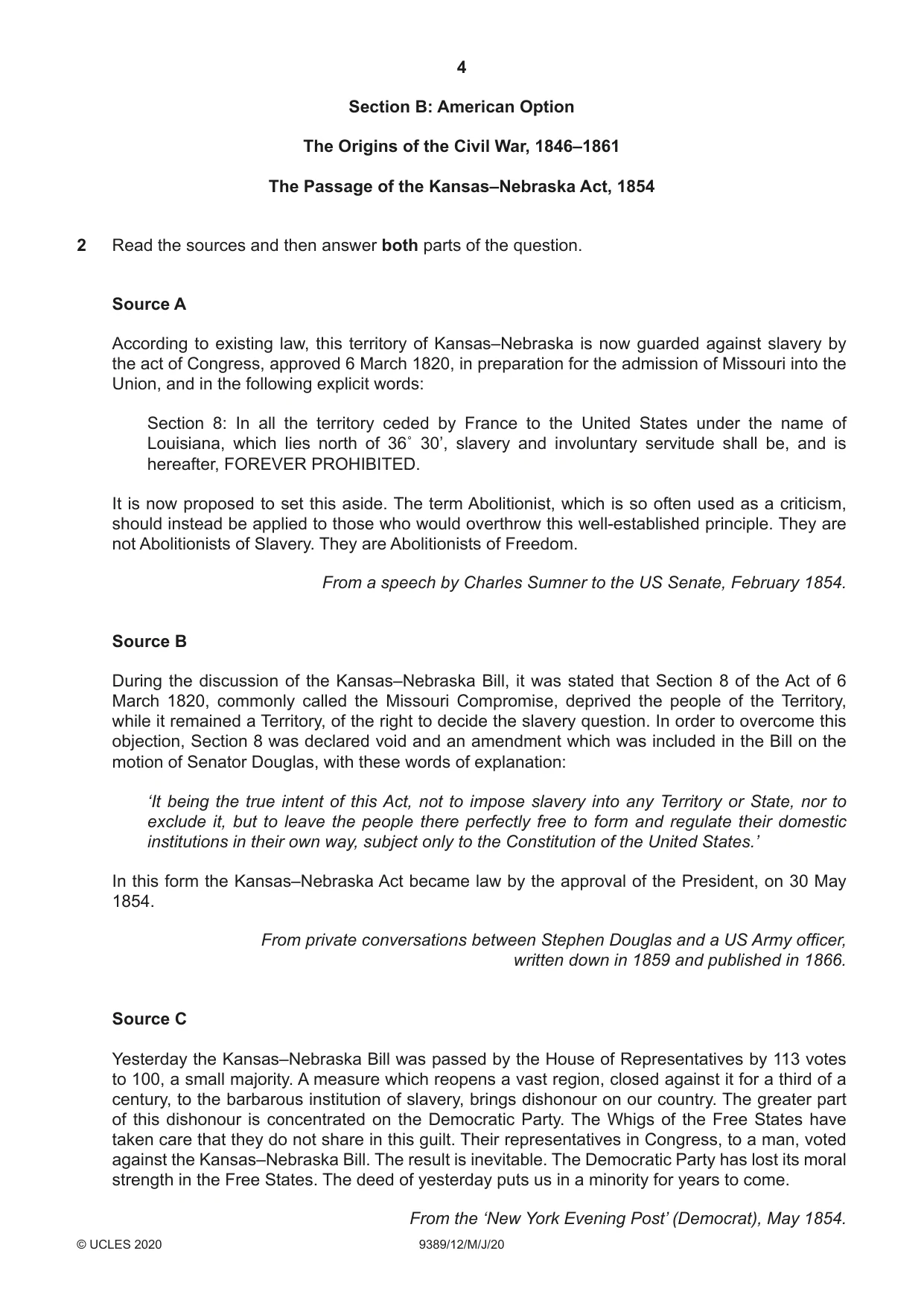 Cambridge A Level History 9389 2020 May/June Paper 1 · Variant 2 question paper, page 4 of 8