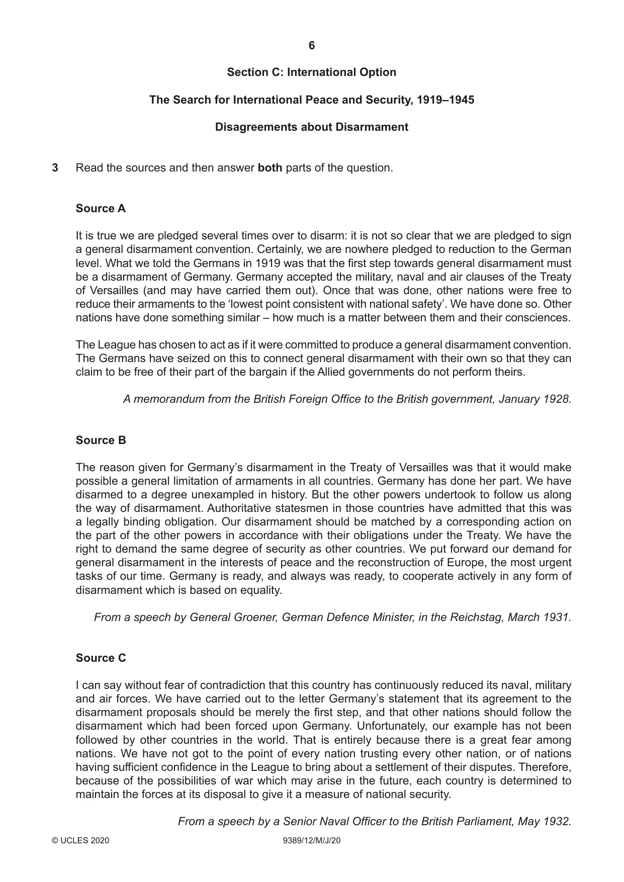 Cambridge A Level History 9389 2020 May/June Paper 1 · Variant 2 question paper, page 6 of 8