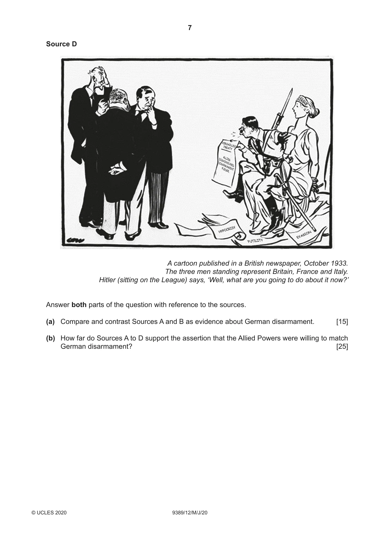 Cambridge A Level History 9389 2020 May/June Paper 1 · Variant 2 question paper, page 7 of 8