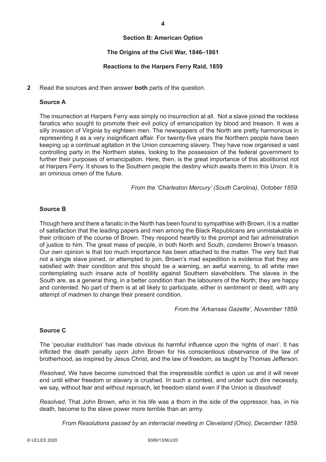 Cambridge A Level History 9389 2020 May/June Paper 1 · Variant 3 question paper, page 4 of 8