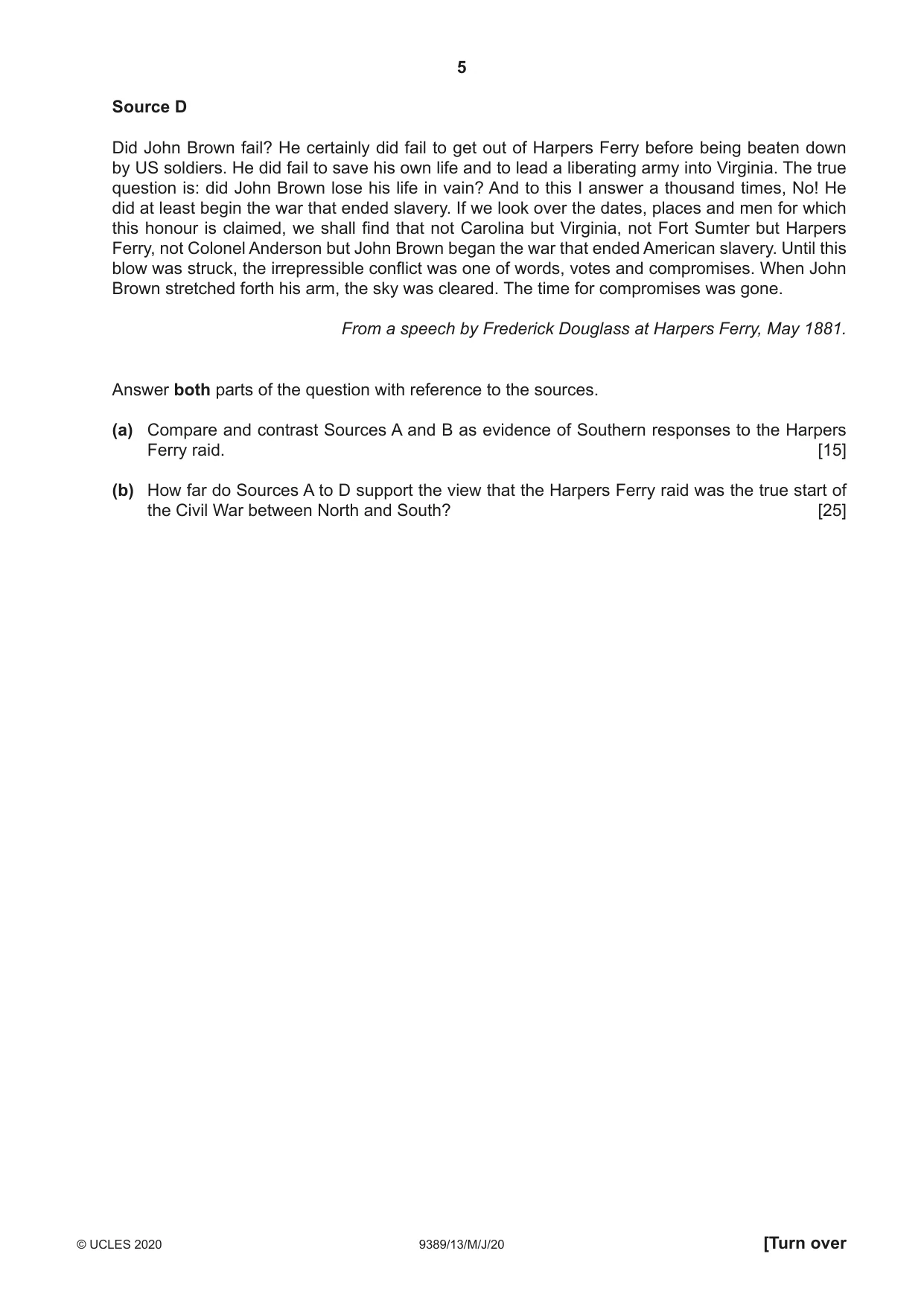 Cambridge A Level History 9389 2020 May/June Paper 1 · Variant 3 question paper, page 5 of 8