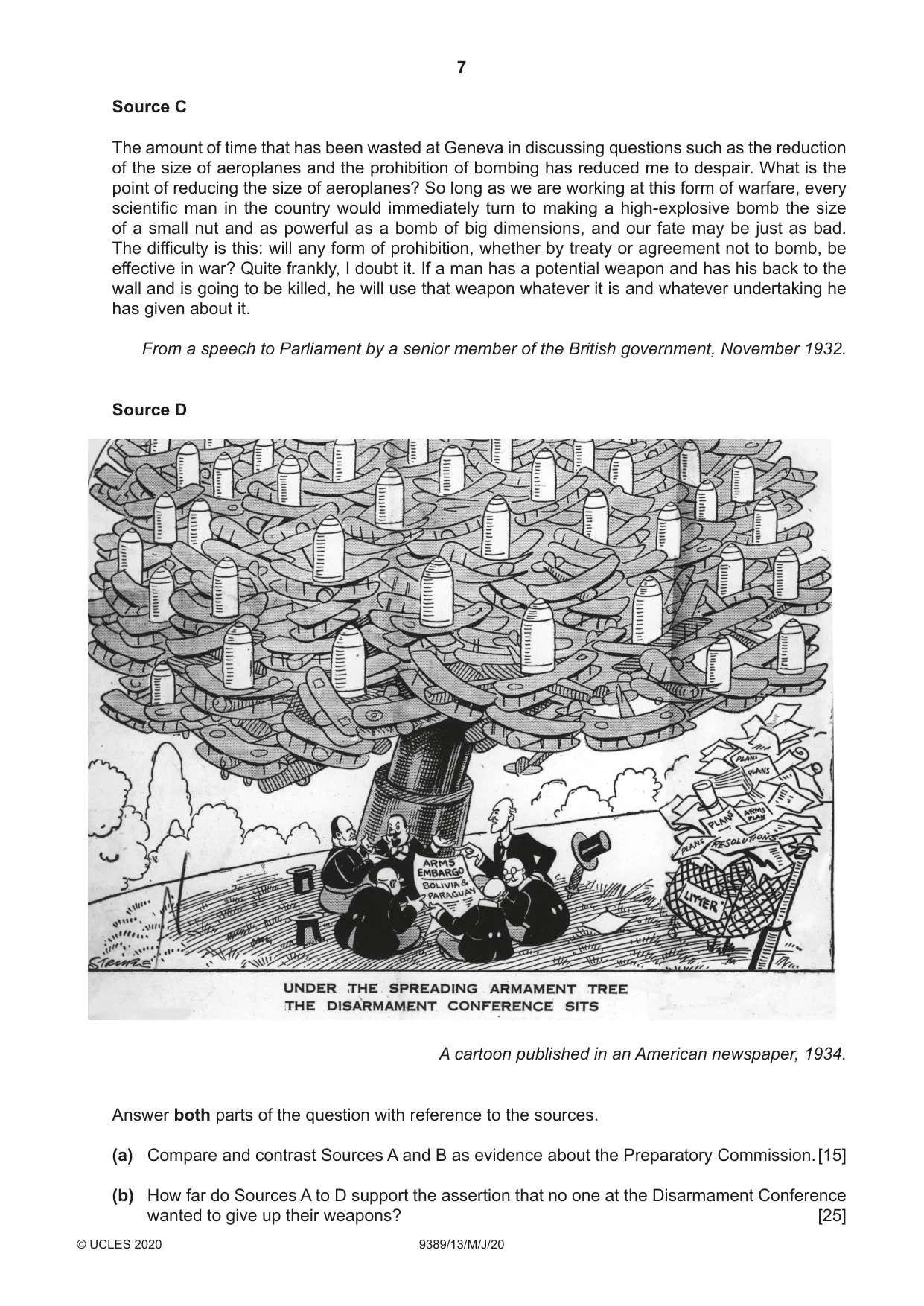 Cambridge A Level History 9389 2020 May/June Paper 1 · Variant 3 question paper, page 7 of 8