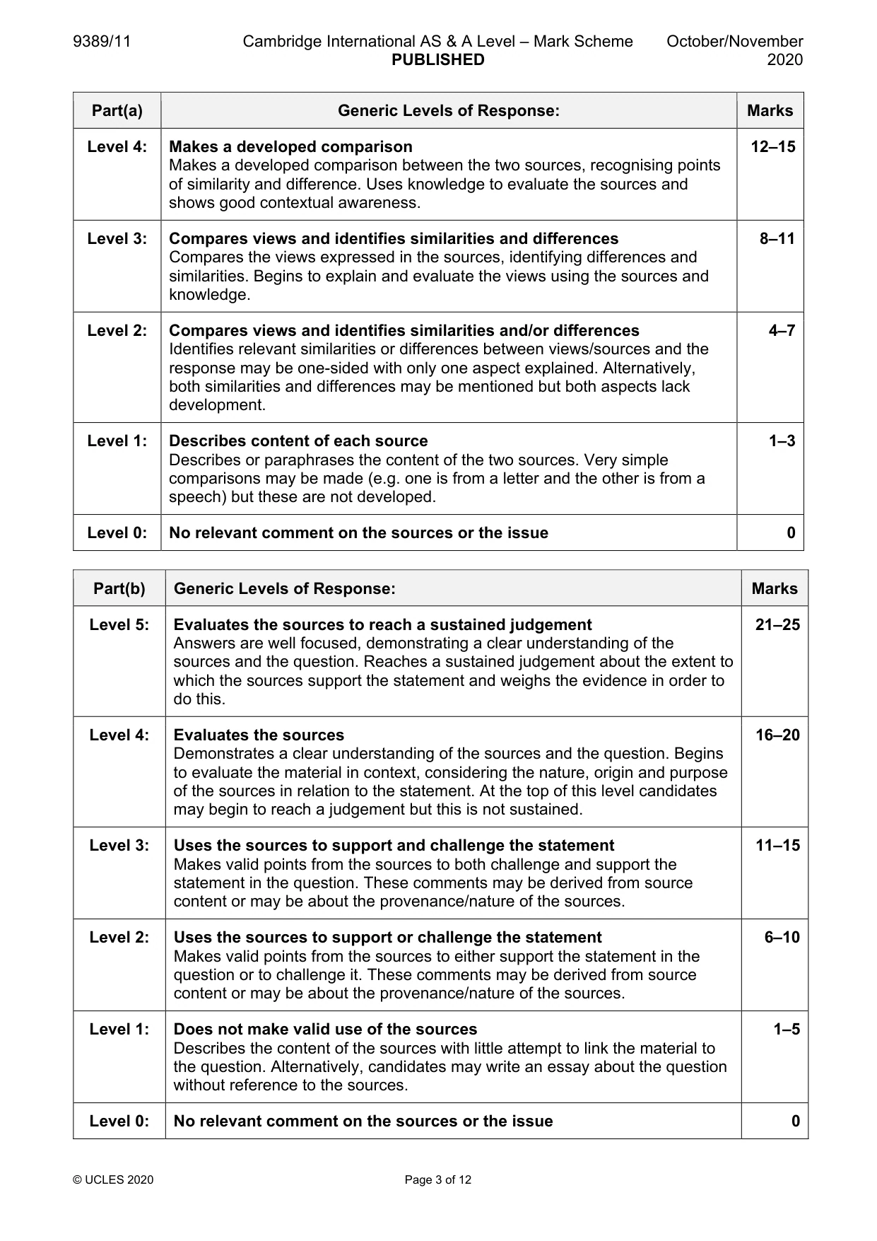 Mark scheme, page 3 of 12