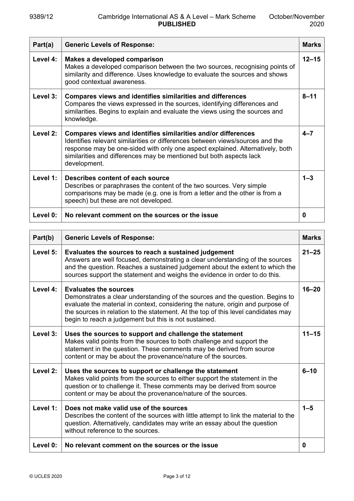 Mark scheme, page 3 of 12