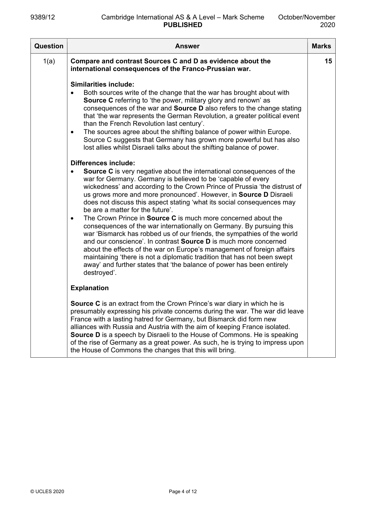 Mark scheme, page 4 of 12