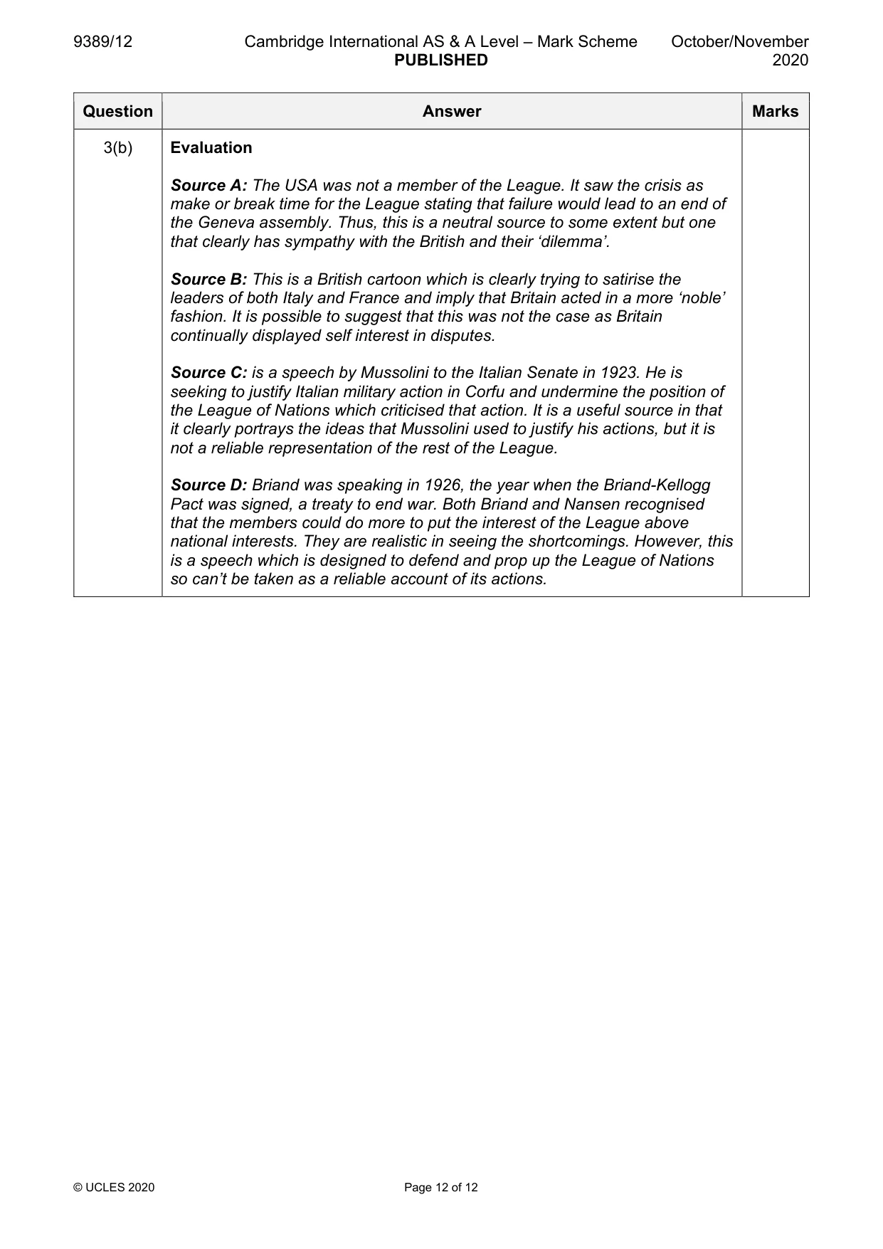 Mark scheme, page 12 of 12