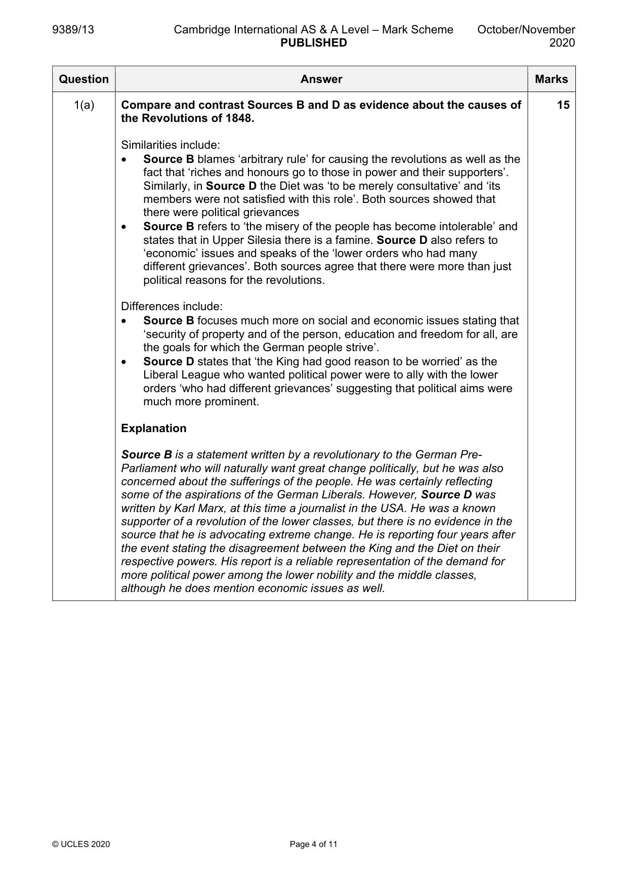 Mark scheme, page 4 of 11