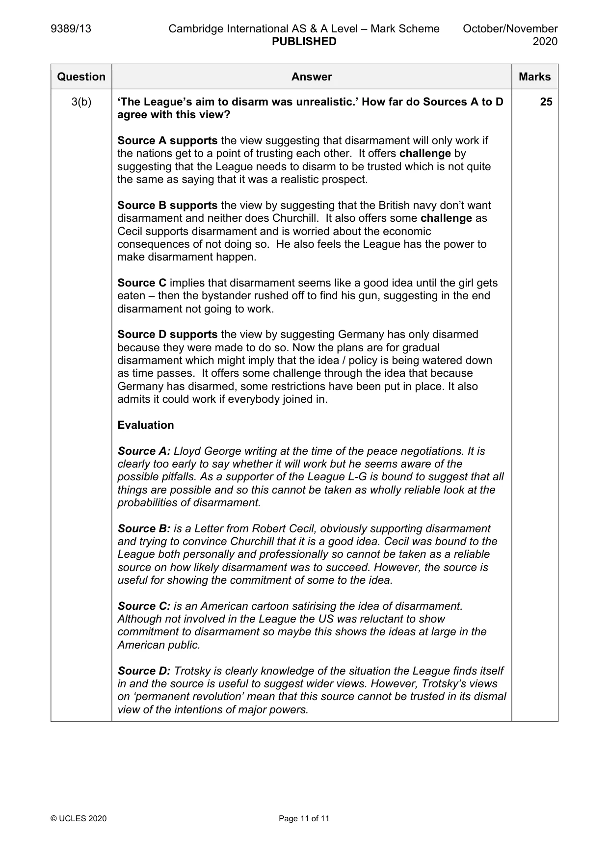 Mark scheme, page 11 of 11
