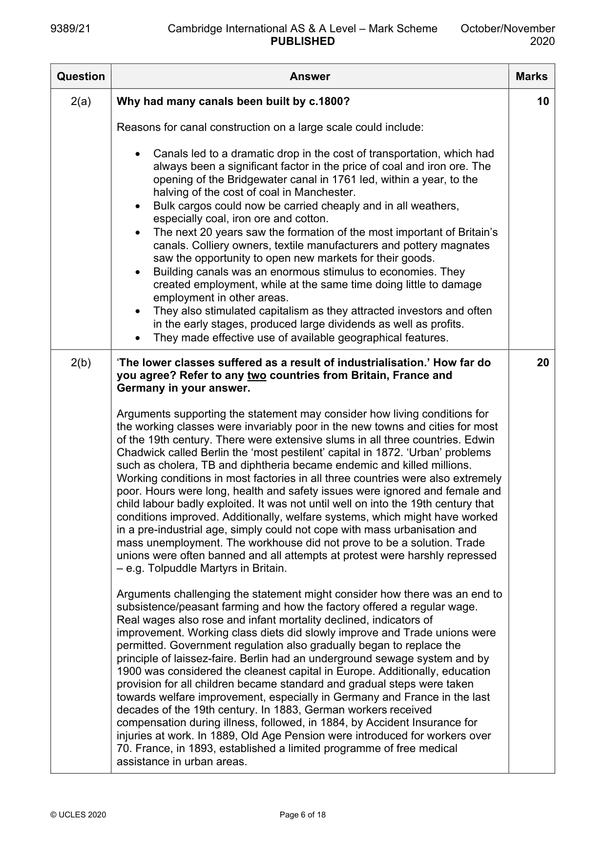Mark scheme, page 6 of 18