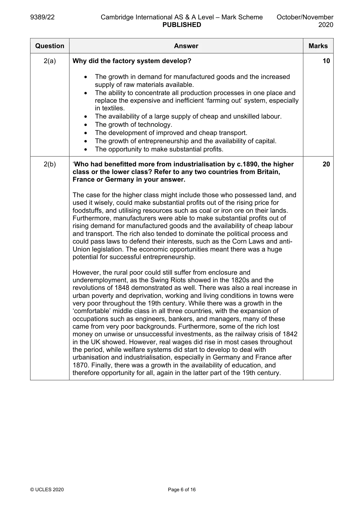 Mark scheme, page 6 of 16