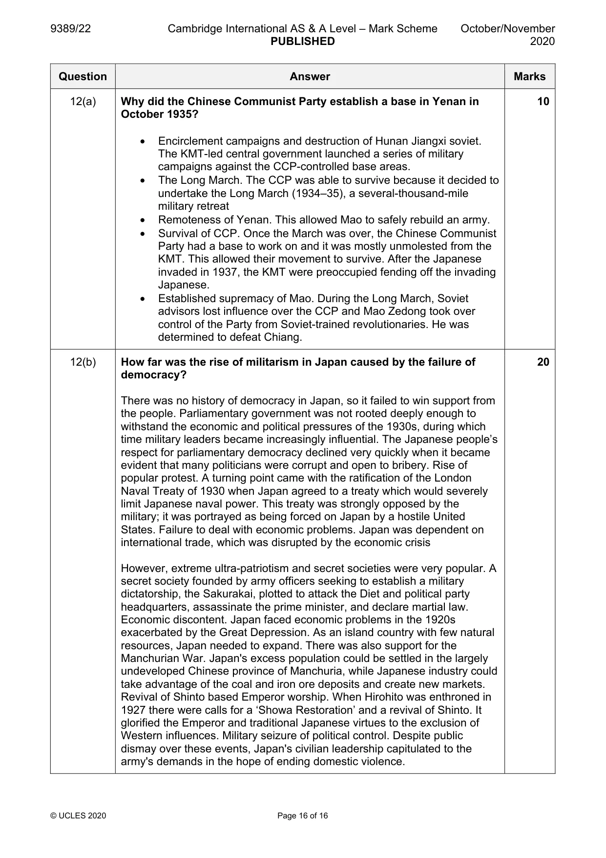 Mark scheme, page 16 of 16
