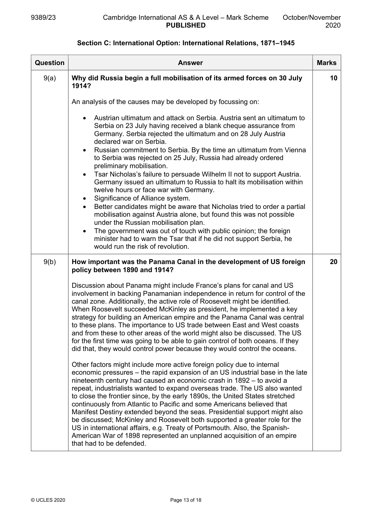 Mark scheme, page 13 of 18