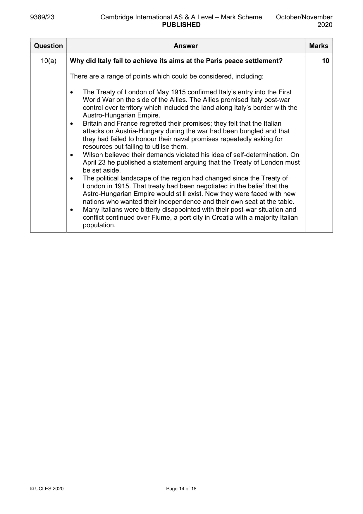 Mark scheme, page 14 of 18