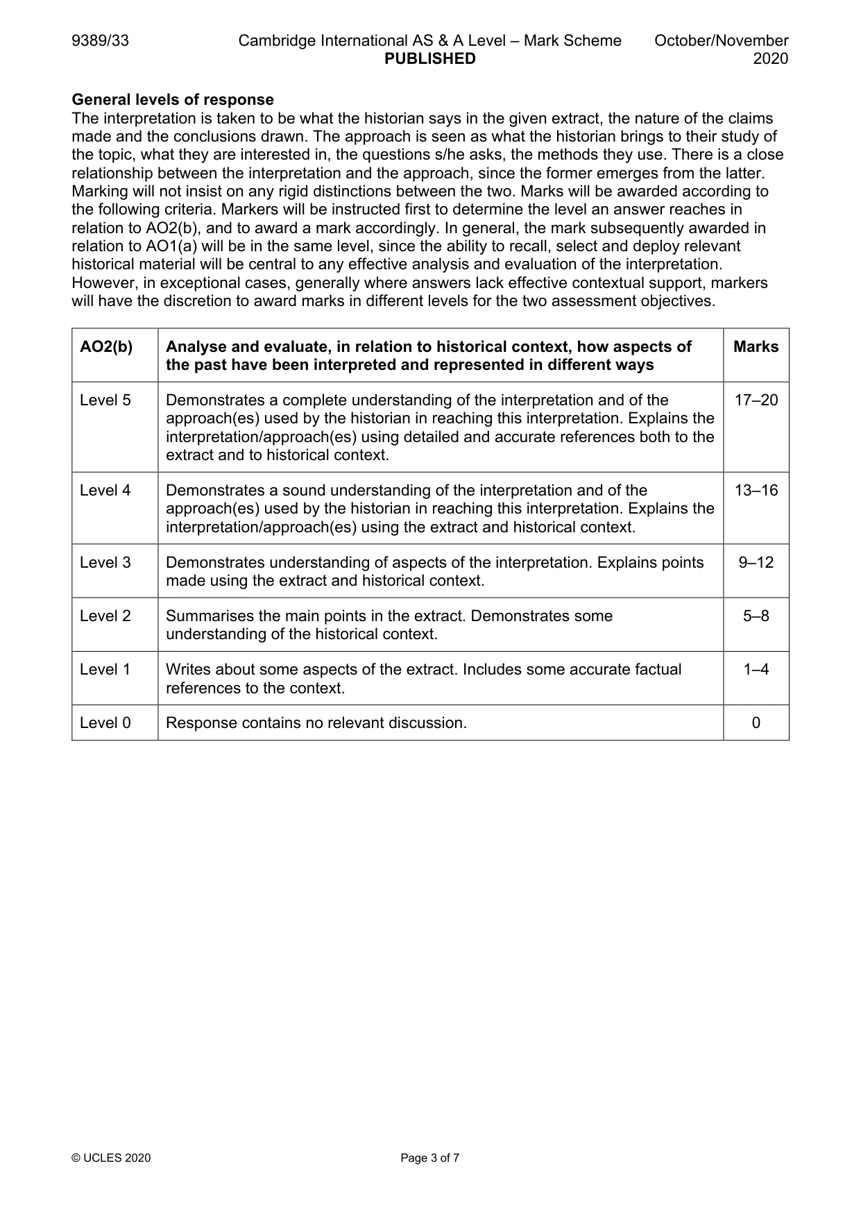 Mark scheme, page 3 of 7