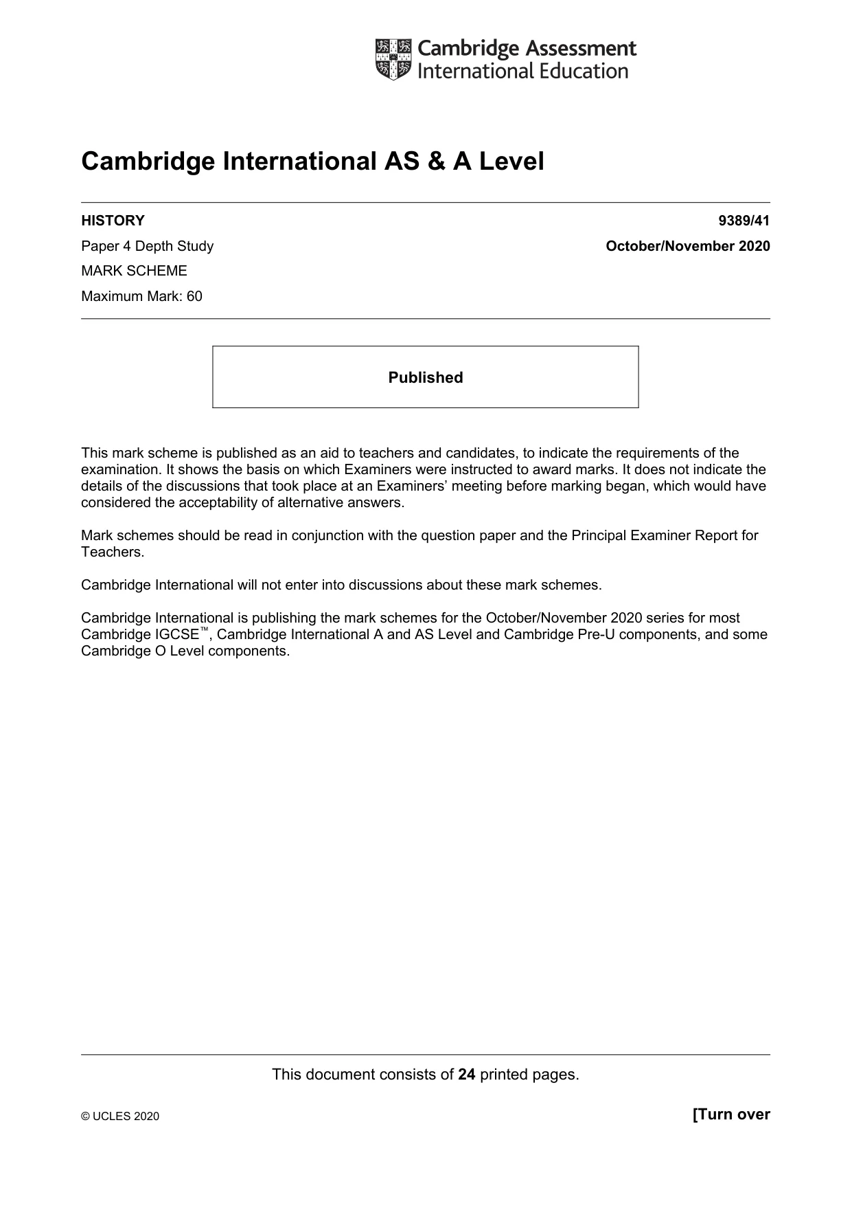 Mark scheme, page 1 of 24