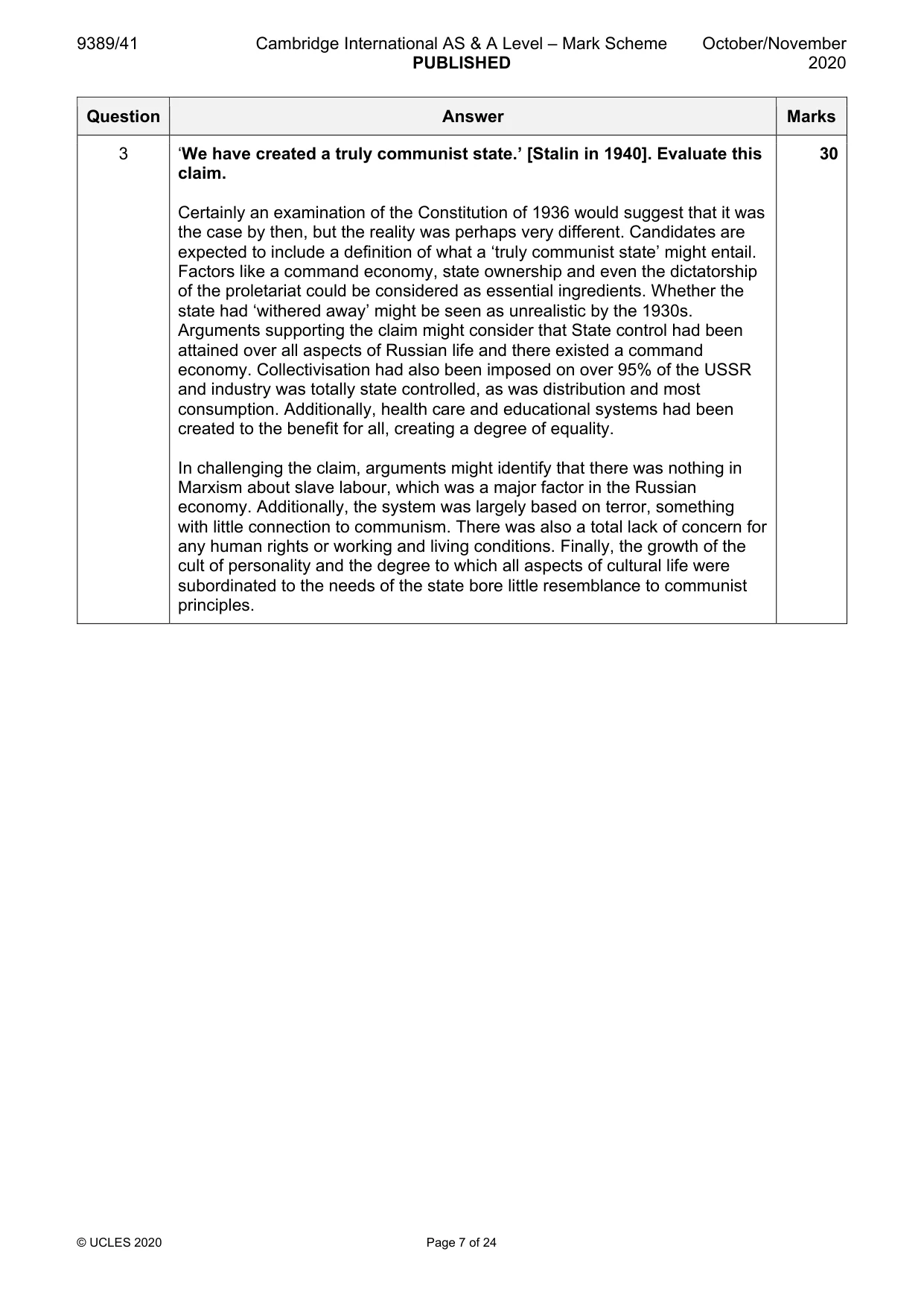 Mark scheme, page 7 of 24