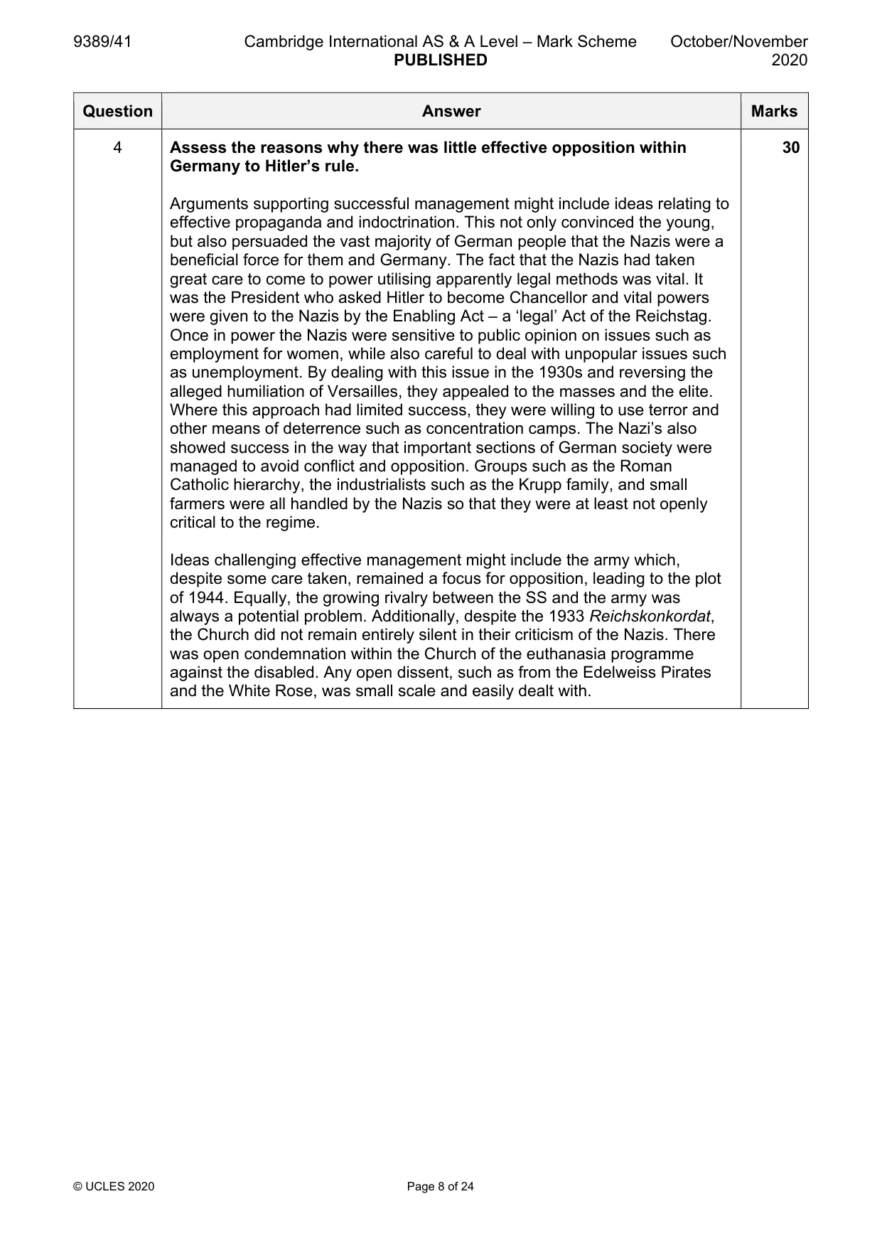 Mark scheme, page 8 of 24