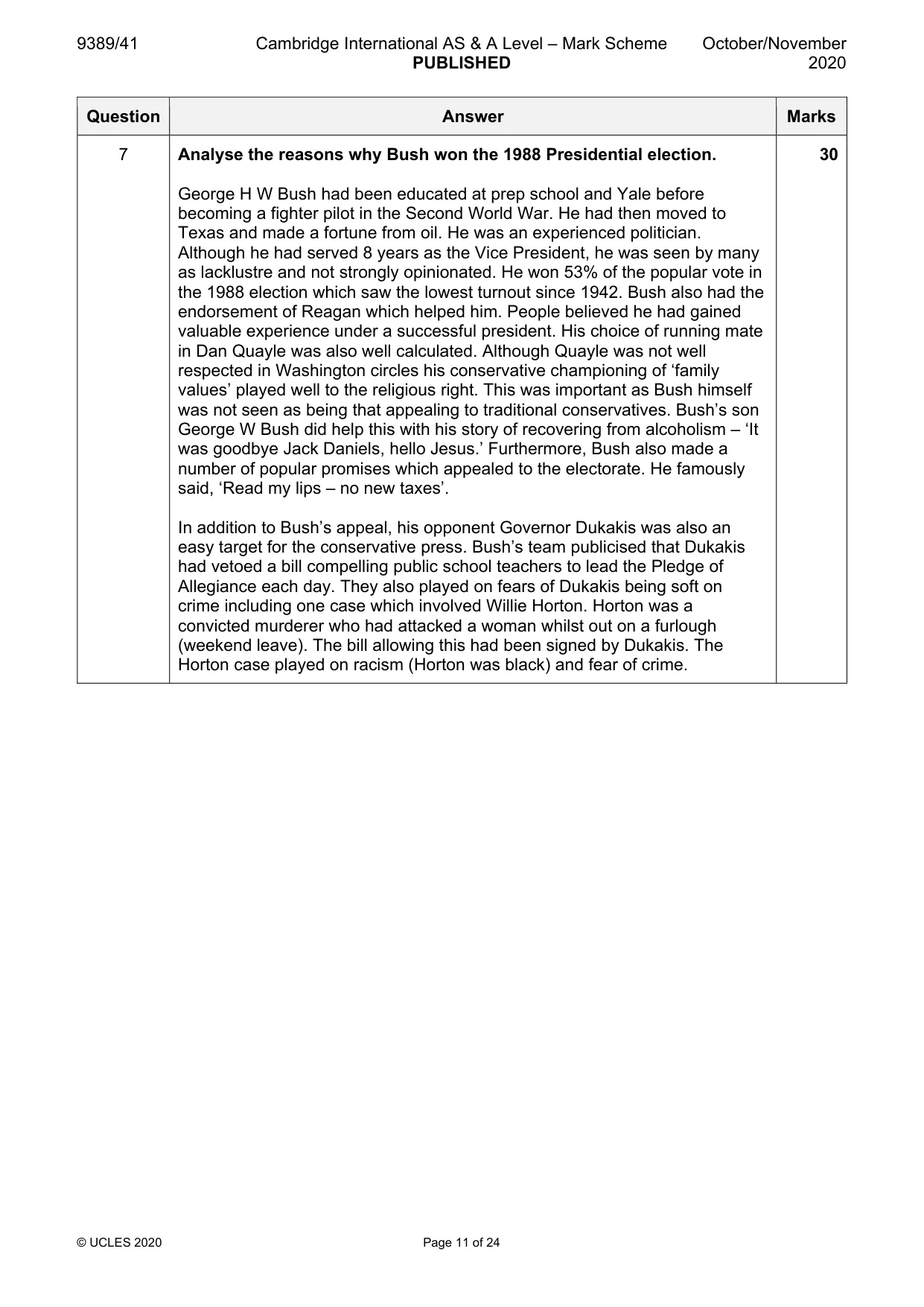 Mark scheme, page 11 of 24