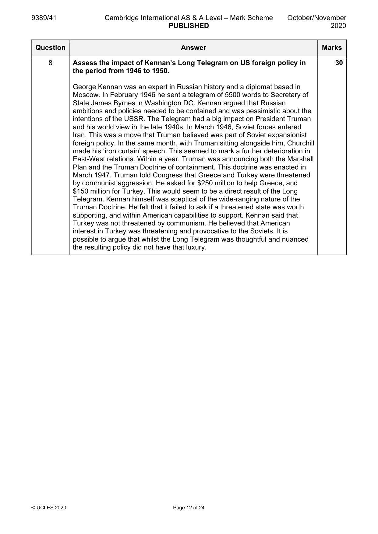 Mark scheme, page 12 of 24