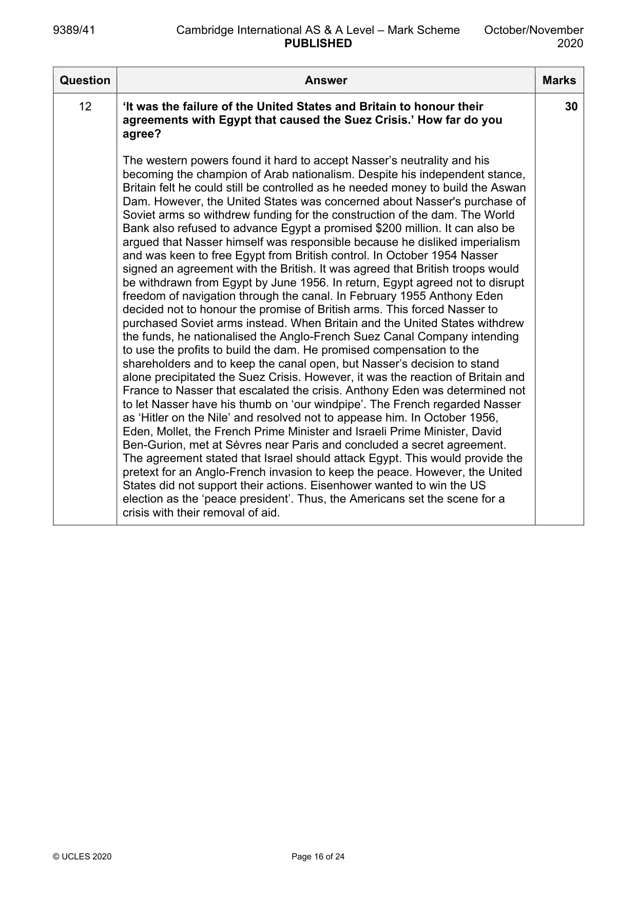 Mark scheme, page 16 of 24