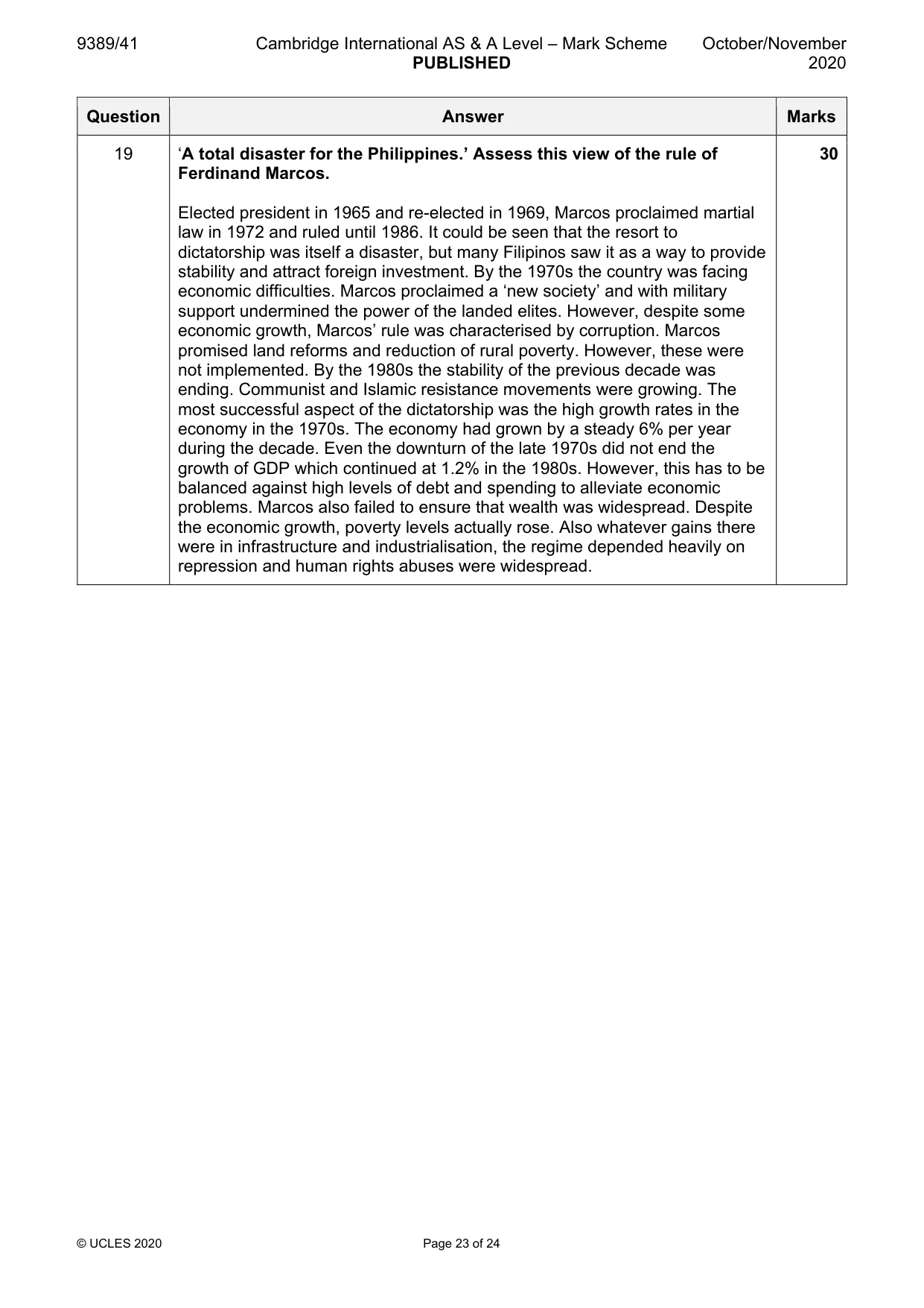 Mark scheme, page 23 of 24